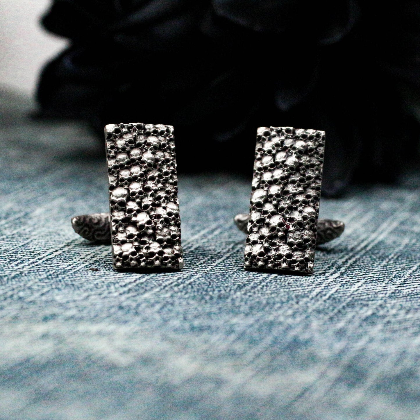 Small Skull Bone Cufflinks - 925 Sterling Silver Handmade