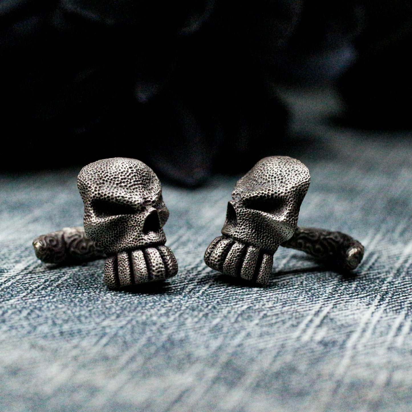 Giant Spirit Skull Cufflinks, Fierce Design - 925 Sterling Silver Handmade