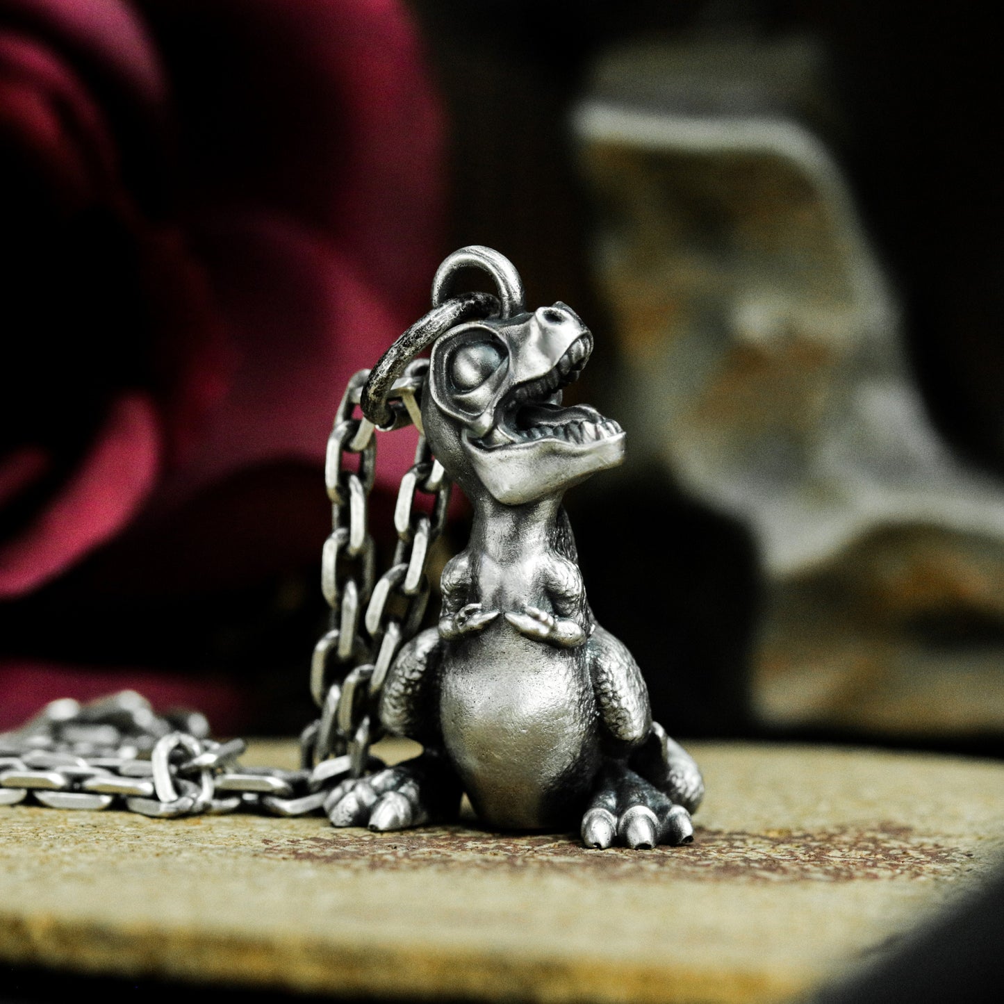 Tyrannosaurus Pendant - 925 Silver Handmade