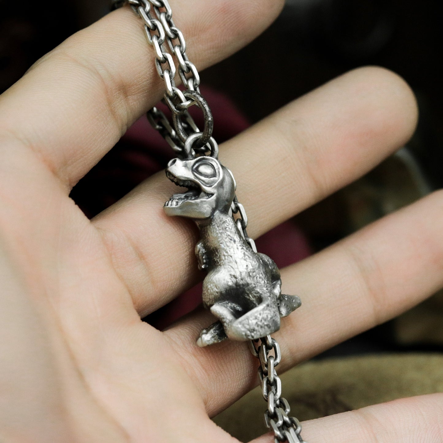Tyrannosaurus Pendant - 925 Silver Handmade