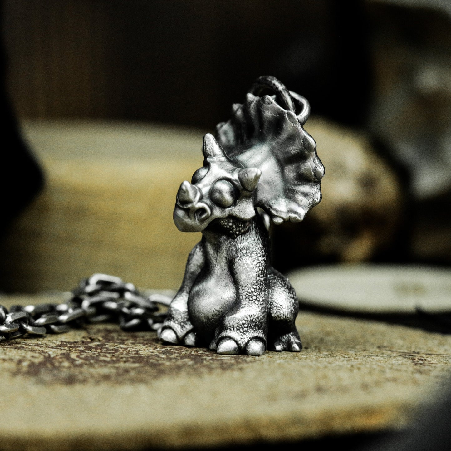 Triceratops Dinosaur Pendant - 925 Silver Handmade