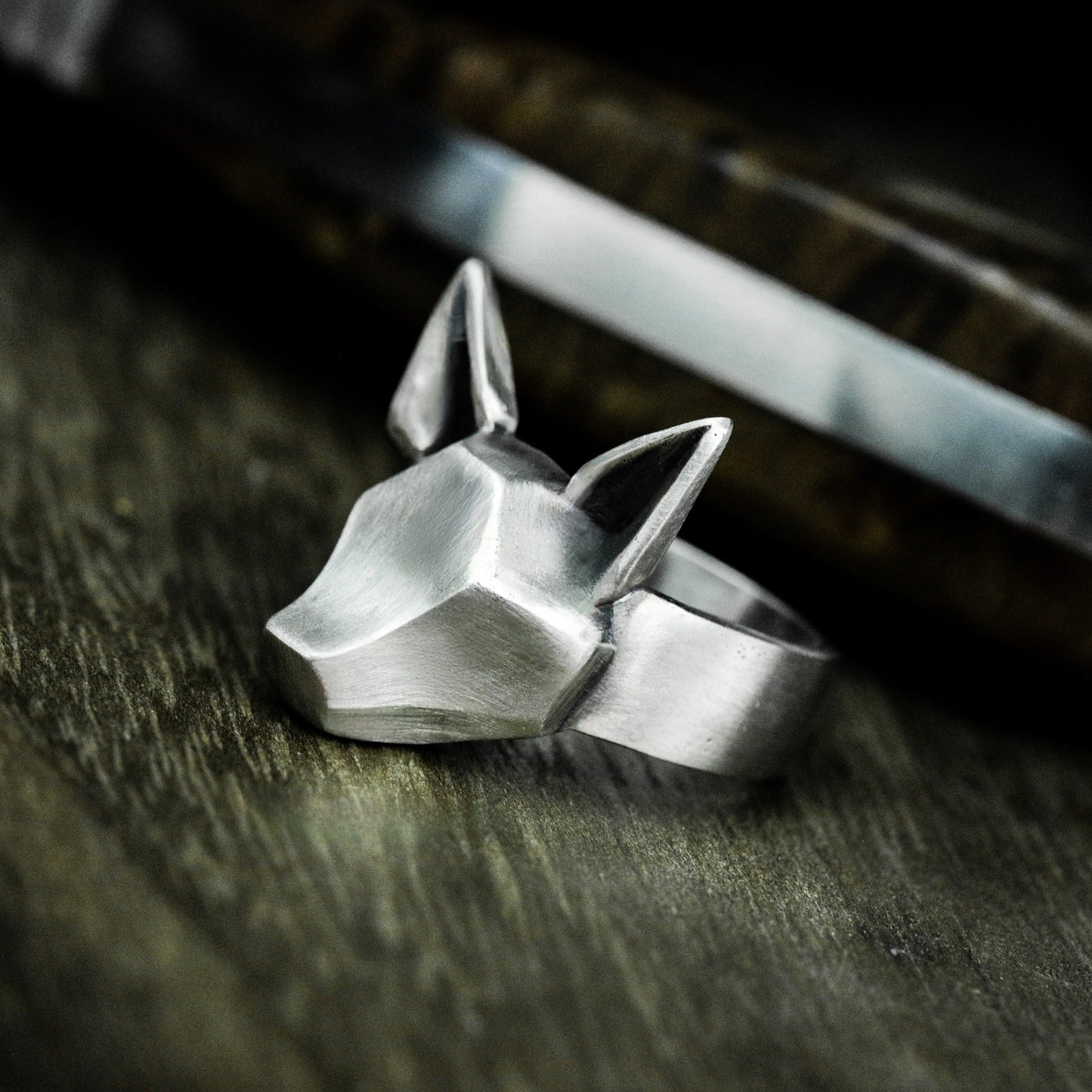 Geometric Fox Ring - 925 Silver Handmade