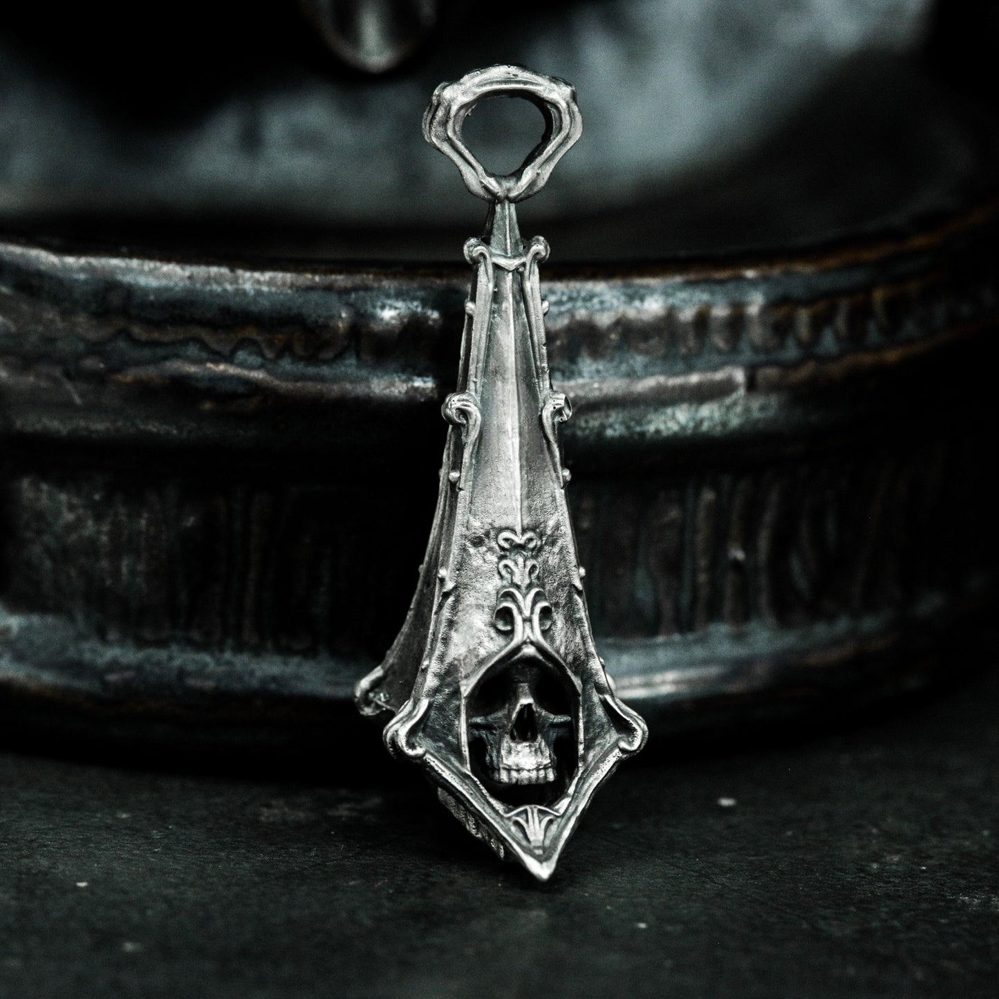 Eiffel Skull Pendant ¨C Handmade 925 Silver Paris Gothic Necklace