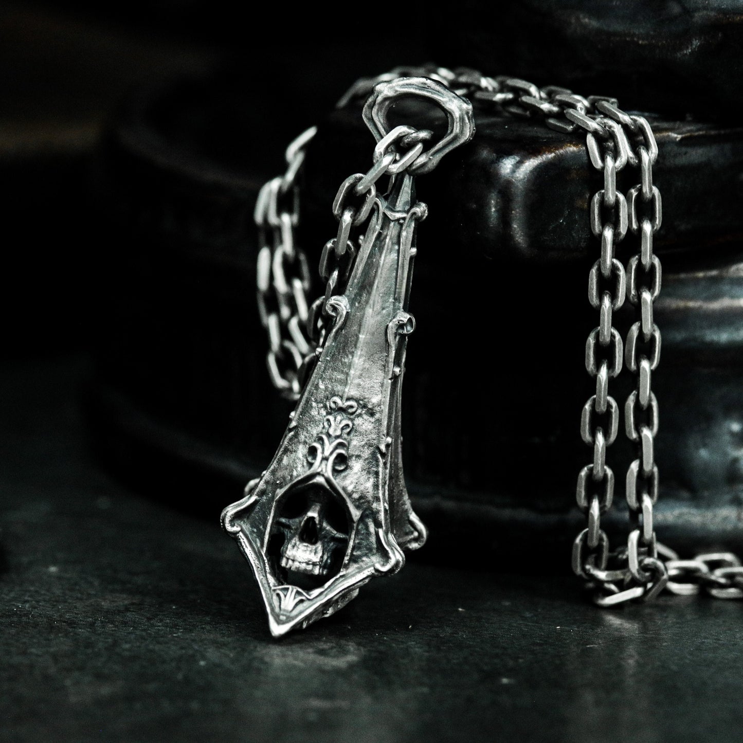 Eiffel Skull Pendant ¨C Handmade 925 Silver Paris Gothic Necklace