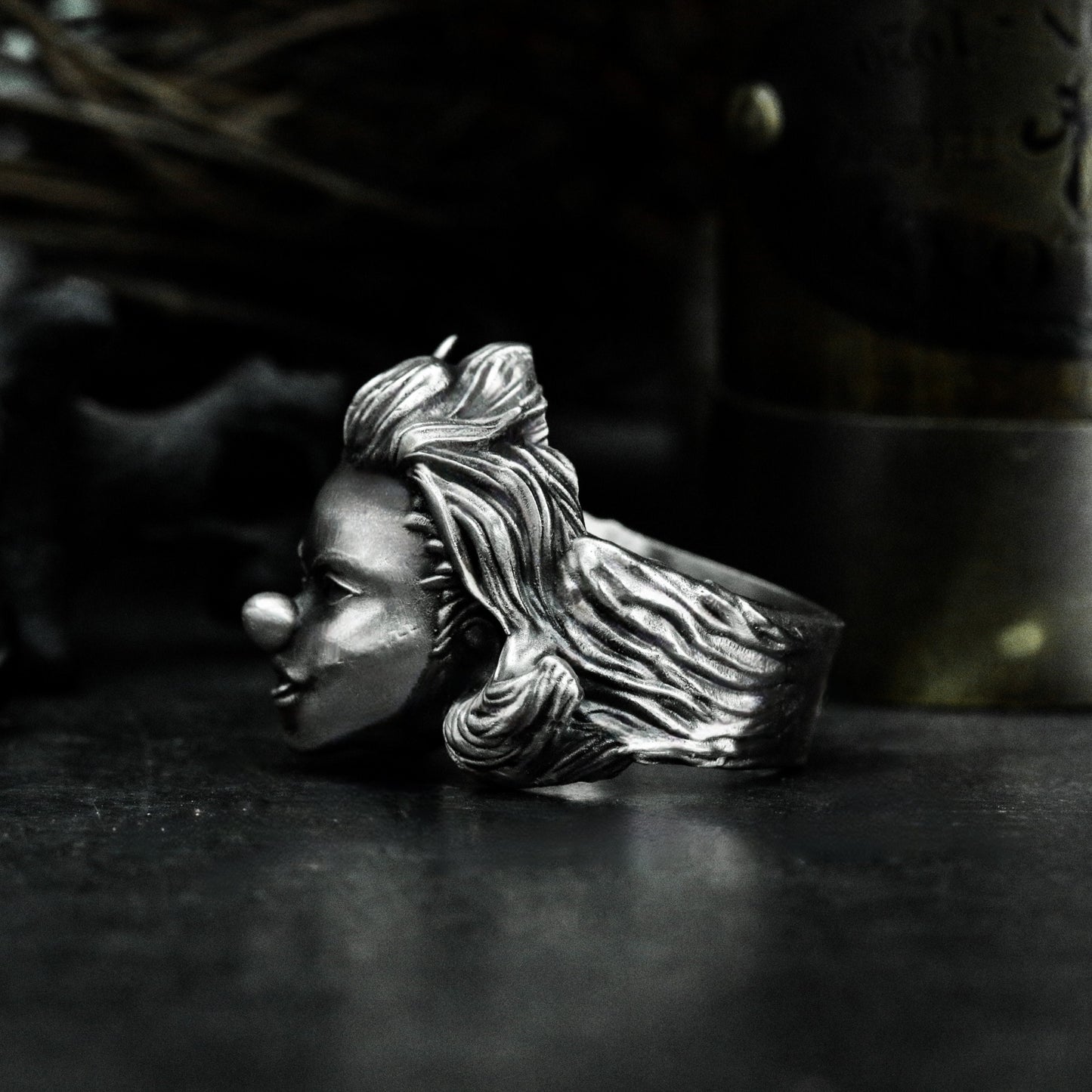 Joker Girl Ring ¨C Handmade 925 Silver Clown Band