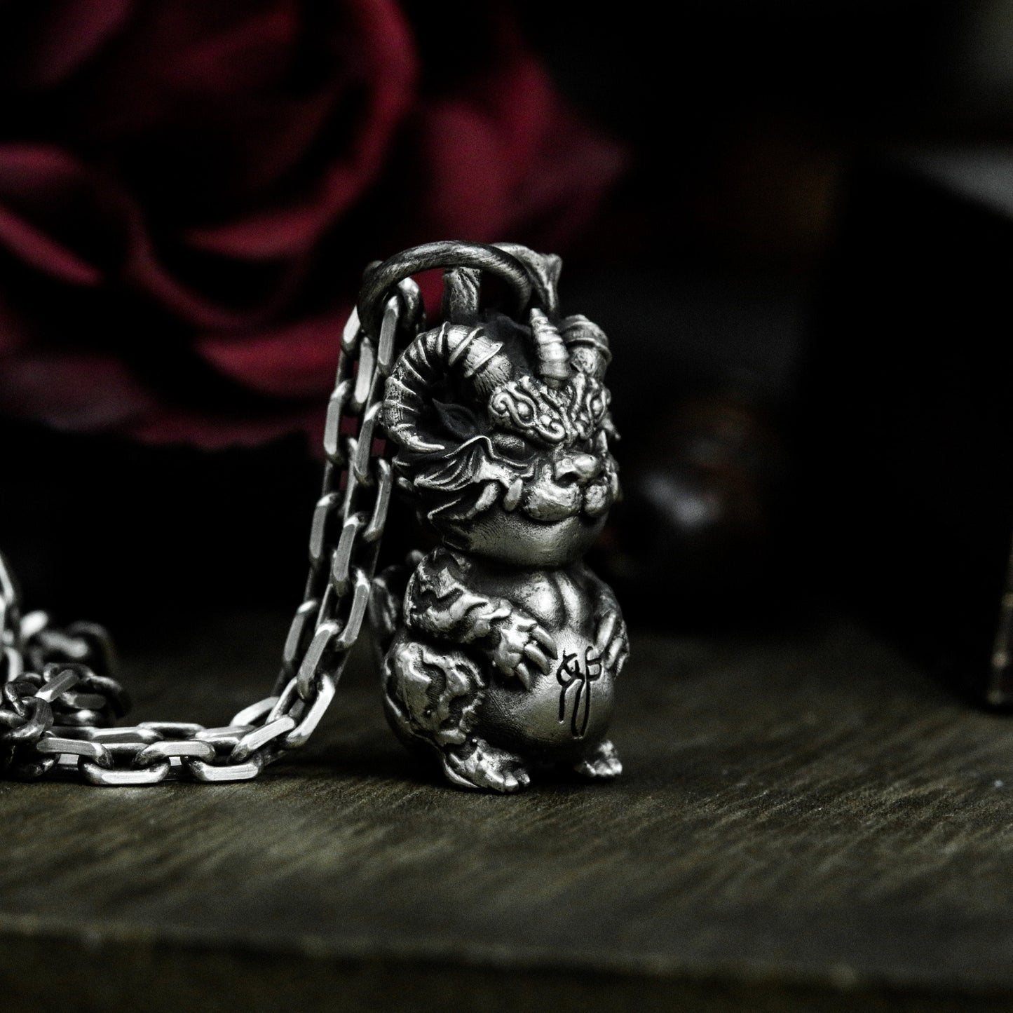Jealousy Beast Pendant - Seven Deadly Sins Series - Handmade 925 Silver Mythical Monster Necklace