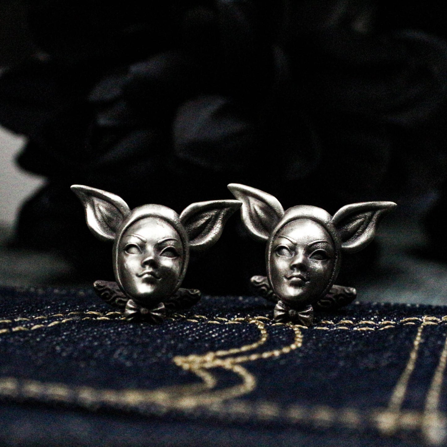 Forest Elf Catwoman Cufflinks - 925 Silver Handmade