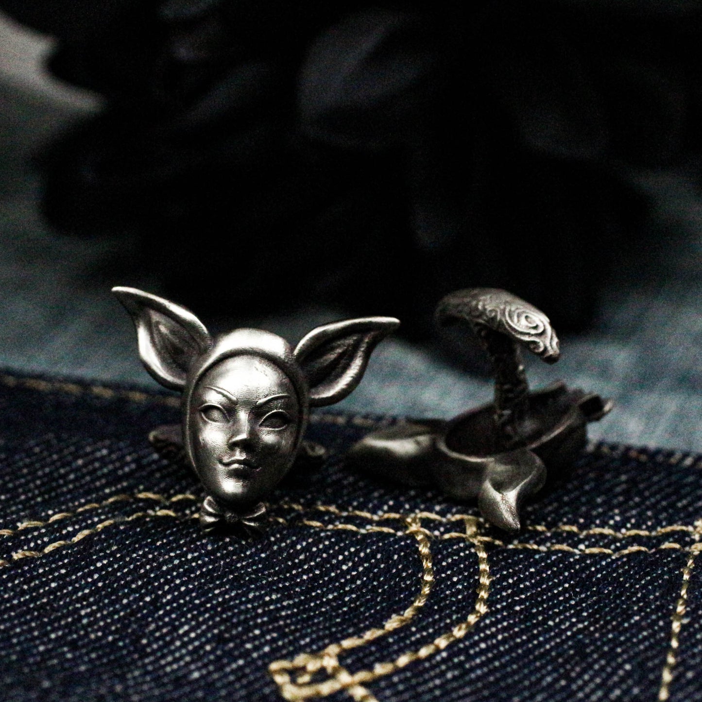 Forest Elf Catwoman Cufflinks - 925 Silver Handmade