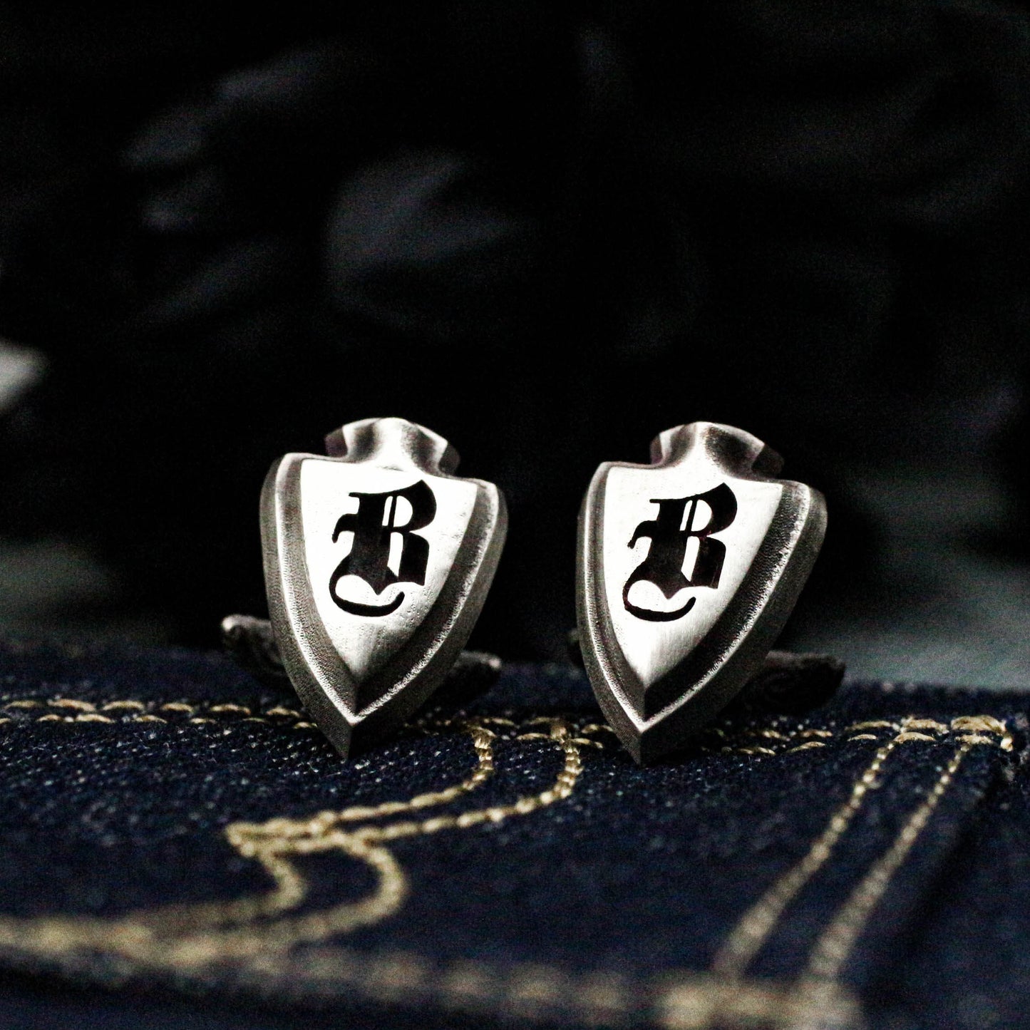 Shield Cufflinks - Custom Engraved 925 Silver Handmade
