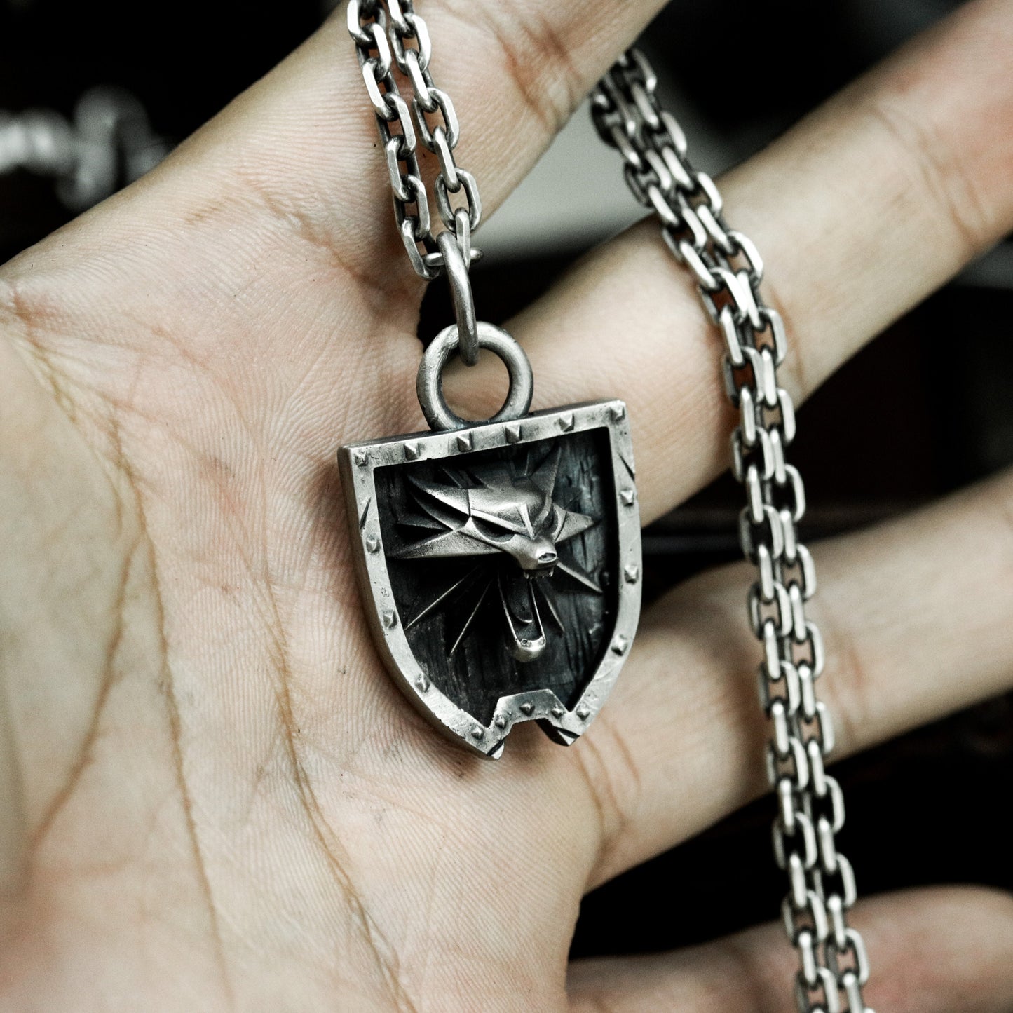 Wolf Tag Pendant - 925 Silver Handmade