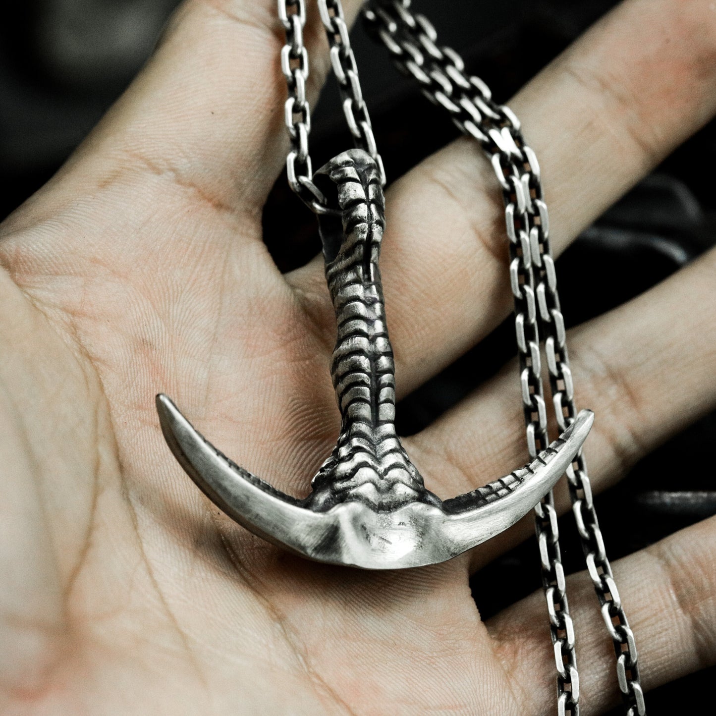 Bone Scythe Pendant ¨C 925 Silver Handmade