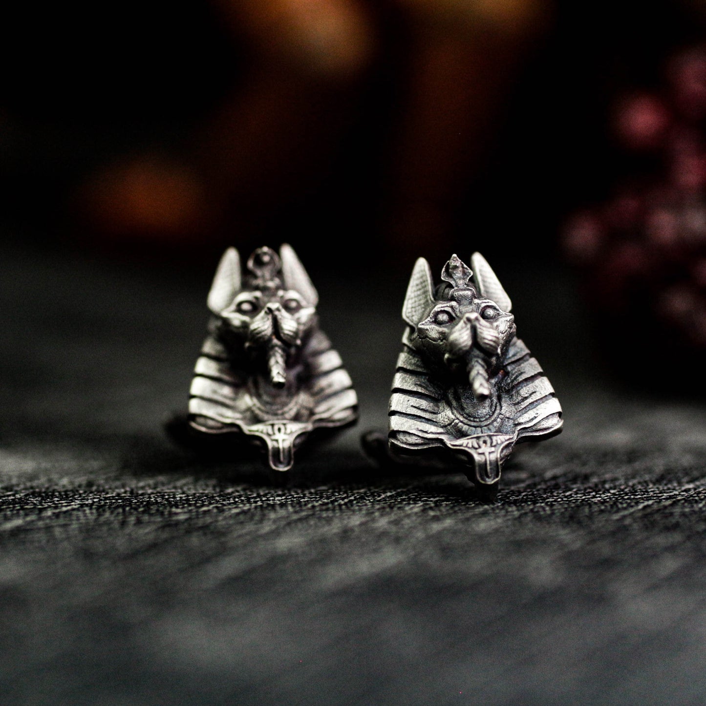 Pharaoh Anubis Cufflinks - 925 Sterling Silver Handmade