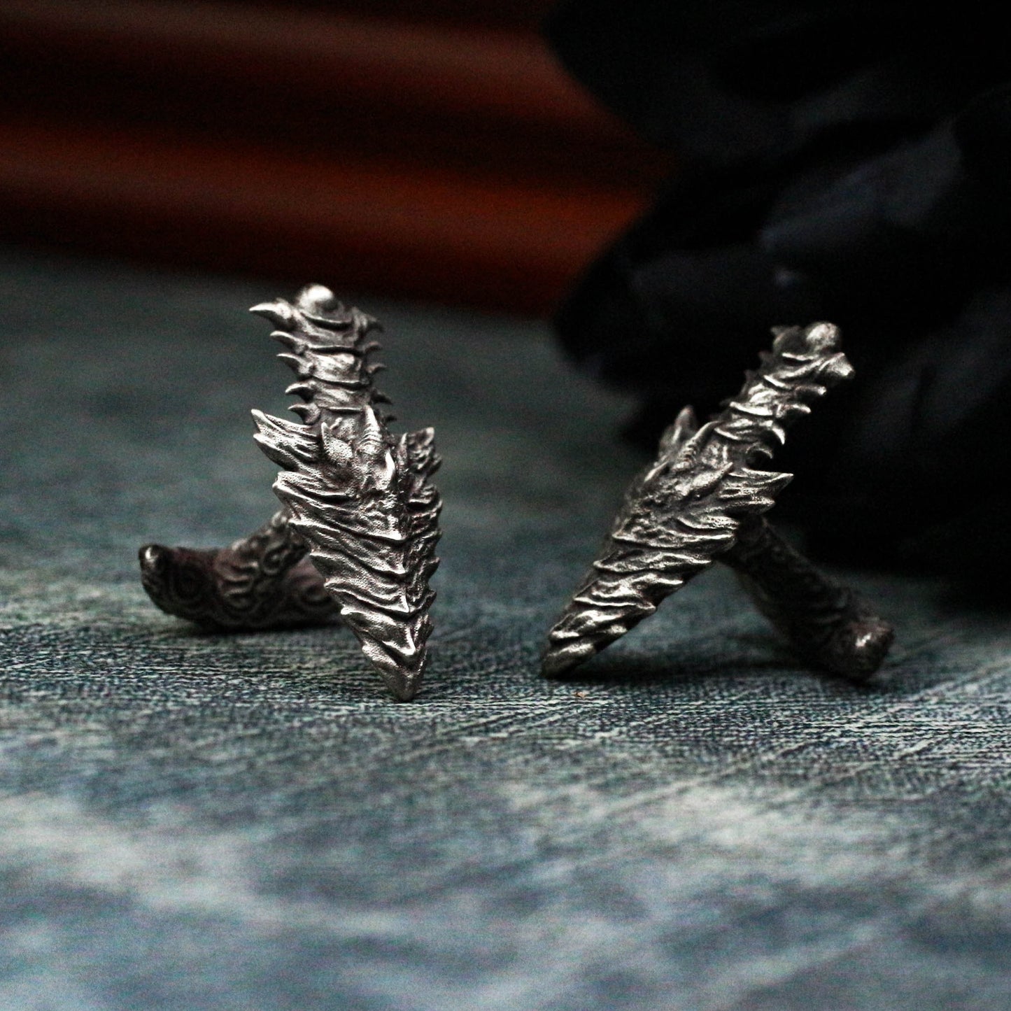 Dragon Spine Arrow Cufflinks - 925 Silver Handmade