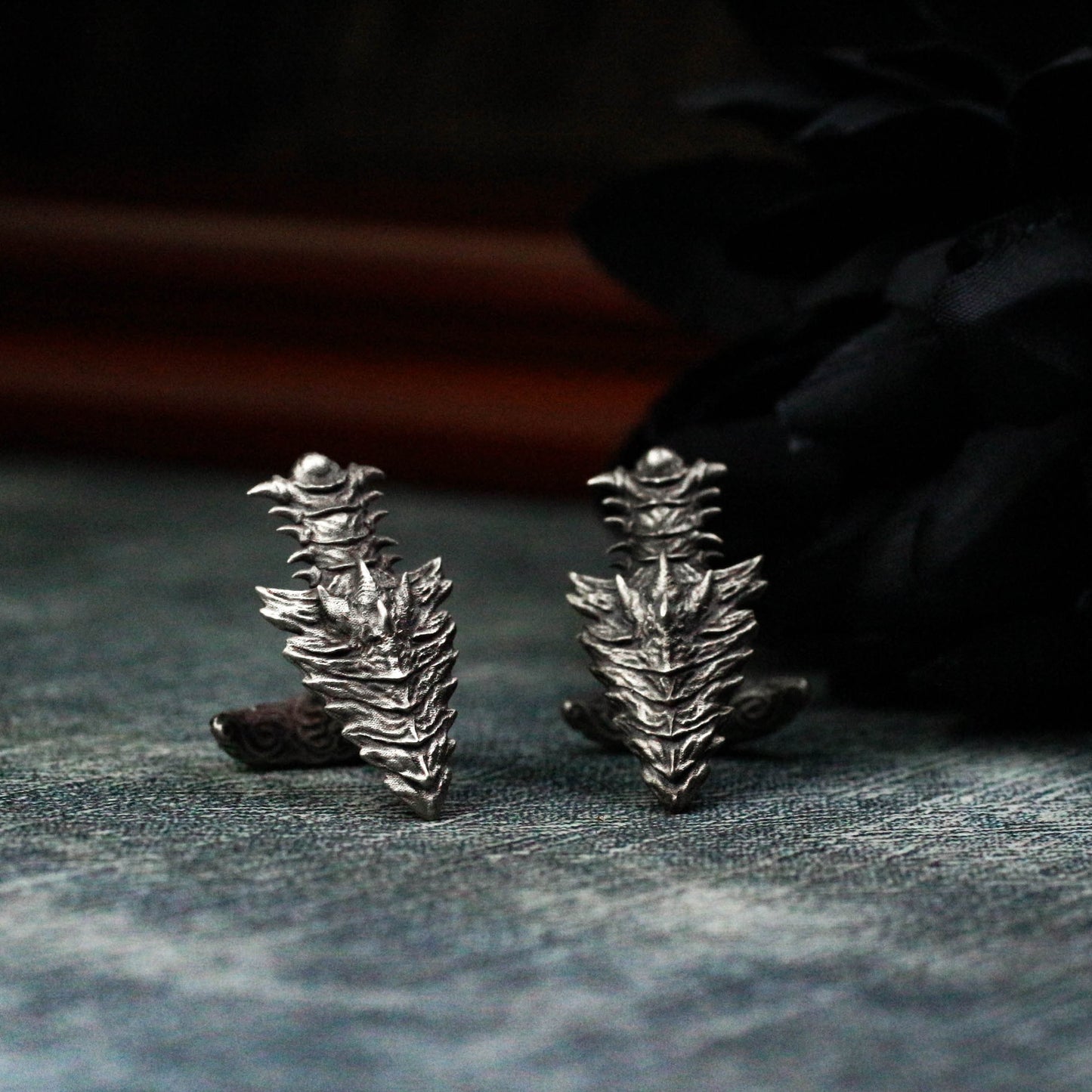 Dragon Spine Arrow Cufflinks - 925 Silver Handmade