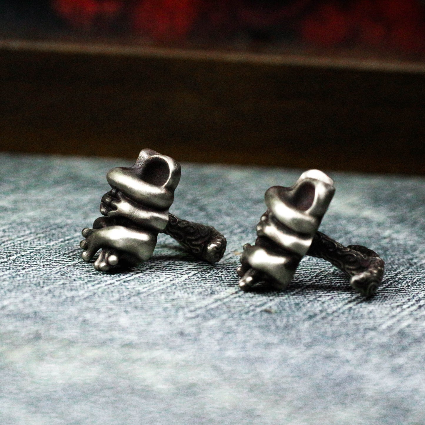 Frog Vintage Big Eyed Cufflinks - 925 Silver Handmade
