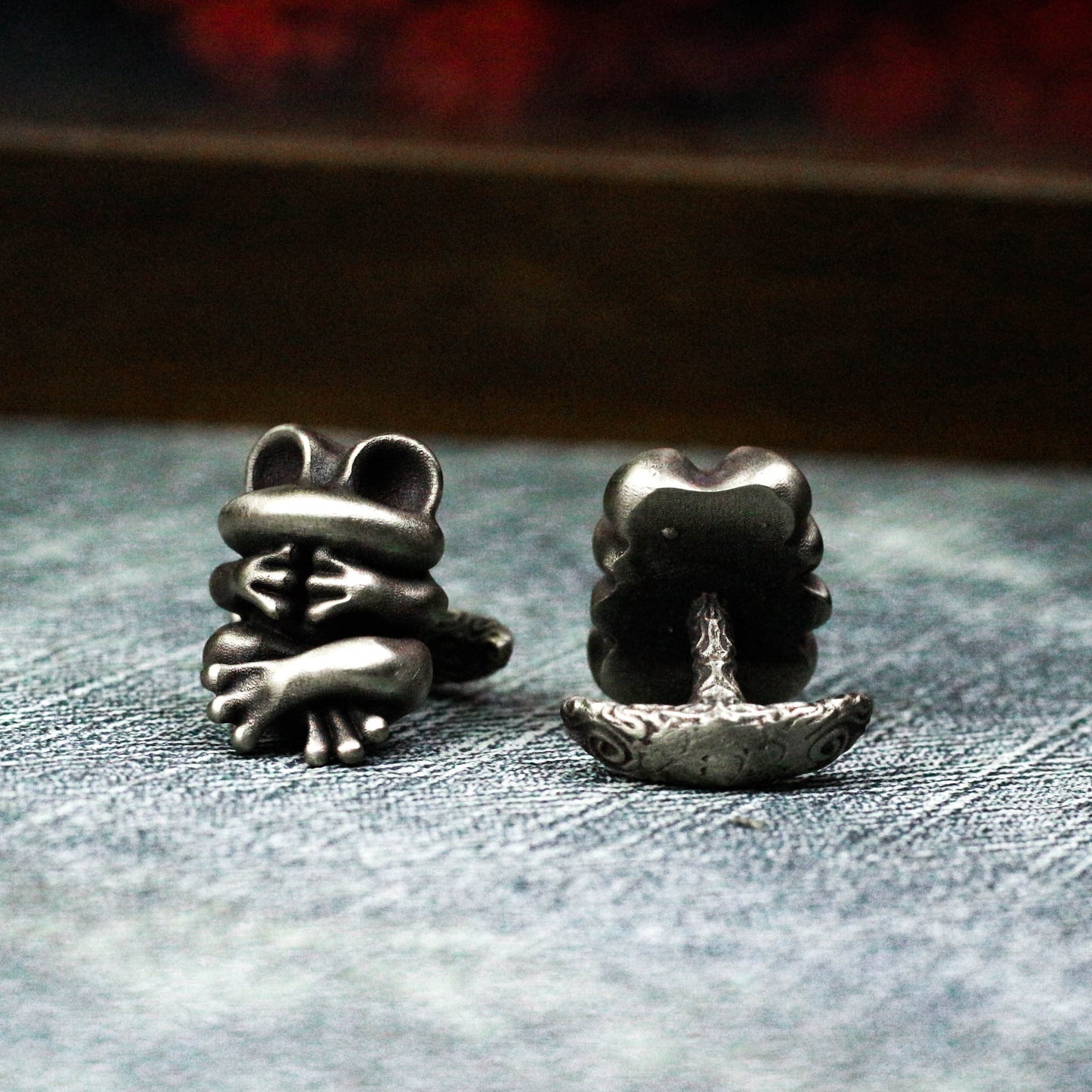 Frog Vintage Big Eyed Cufflinks - 925 Silver Handmade