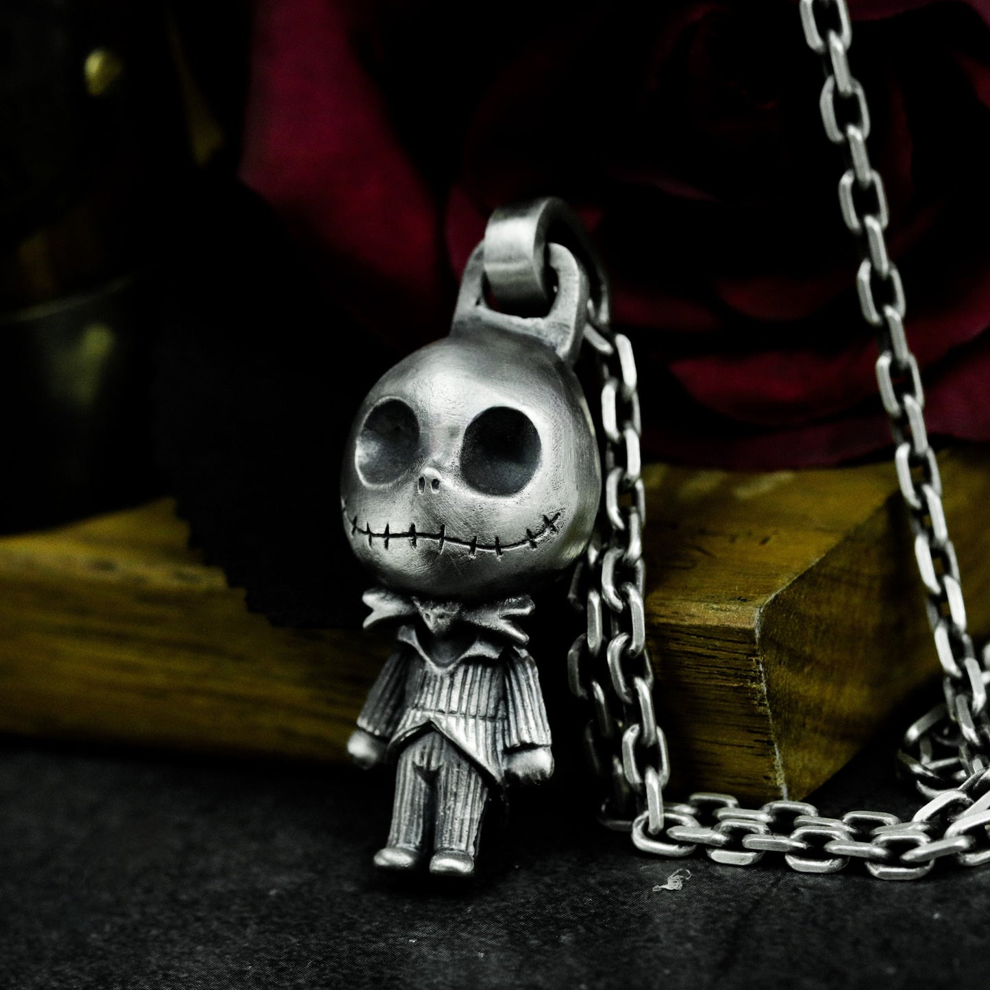 Doll Skull Pendant ¨C Handmade 925 Silver Gothic Toy Necklace