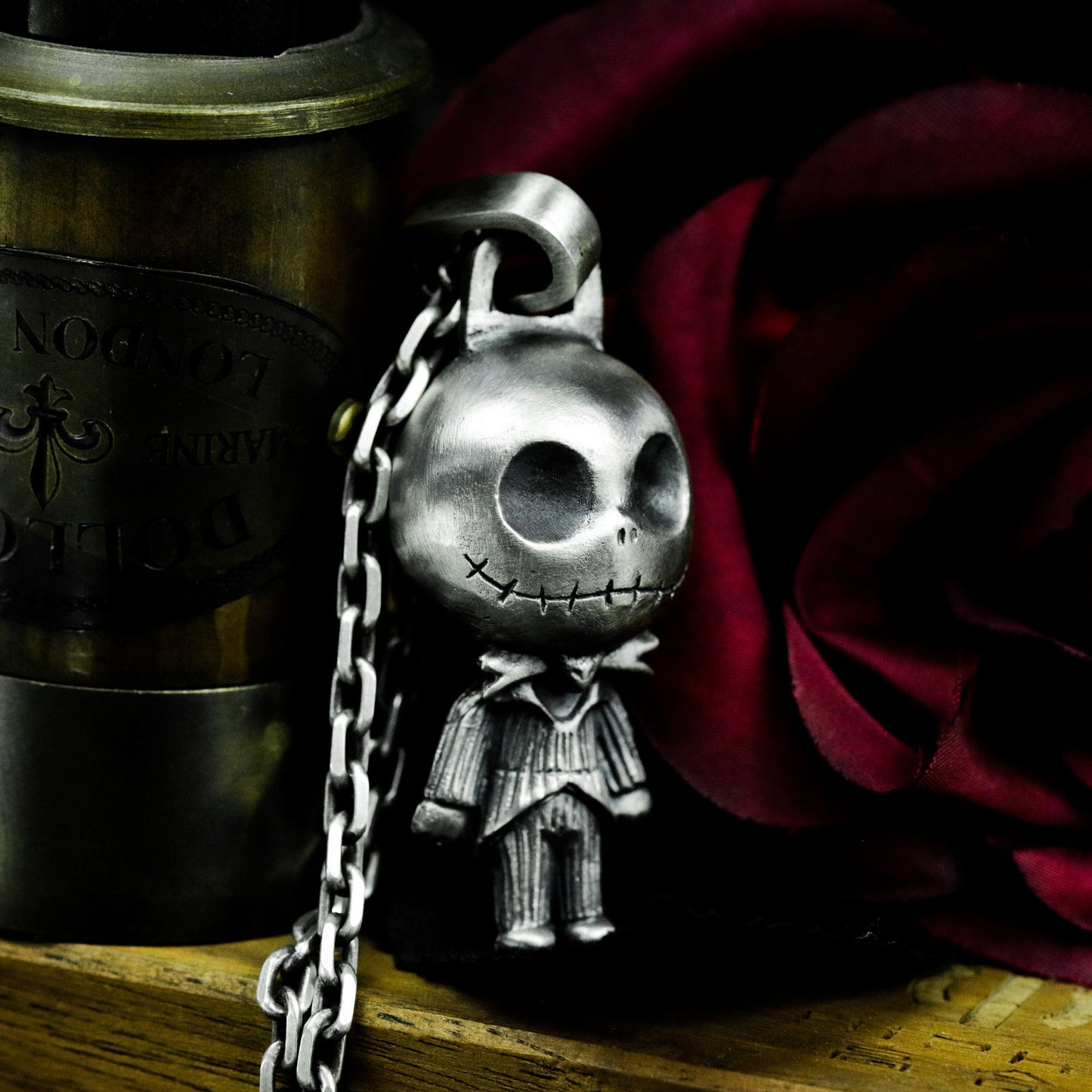 Doll Skull Pendant ¨C Handmade 925 Silver Gothic Toy Necklace
