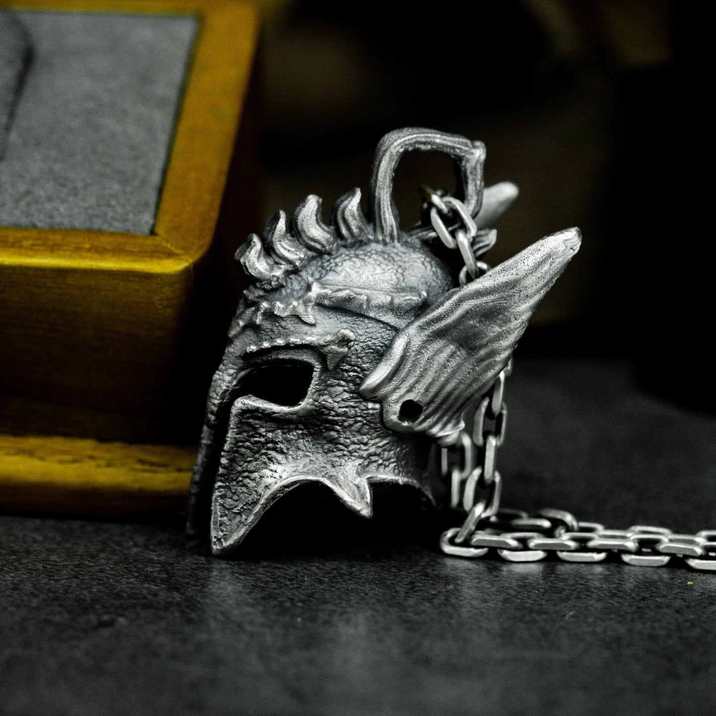 Valkyrie Winged Helmet Pendant - 925 Silver Handmade