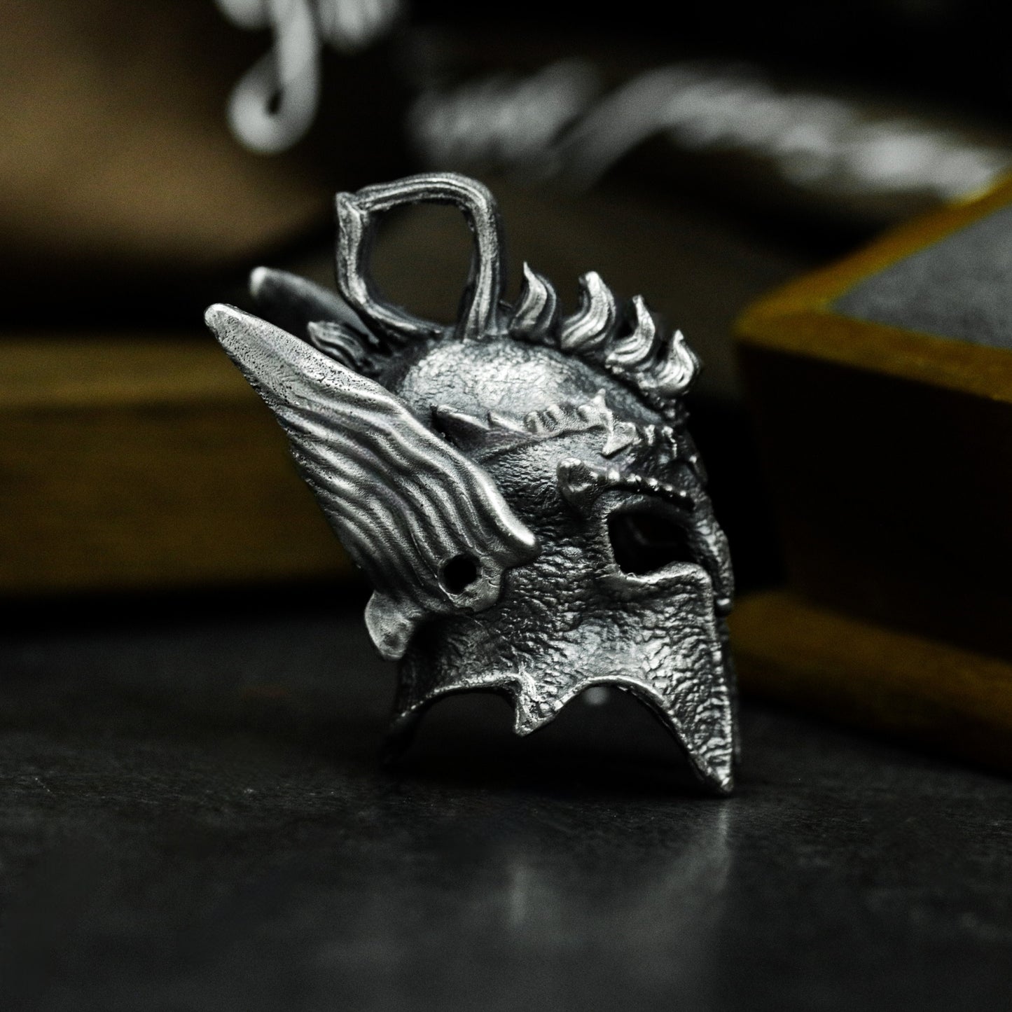 Valkyrie Winged Helmet Pendant - 925 Silver Handmade