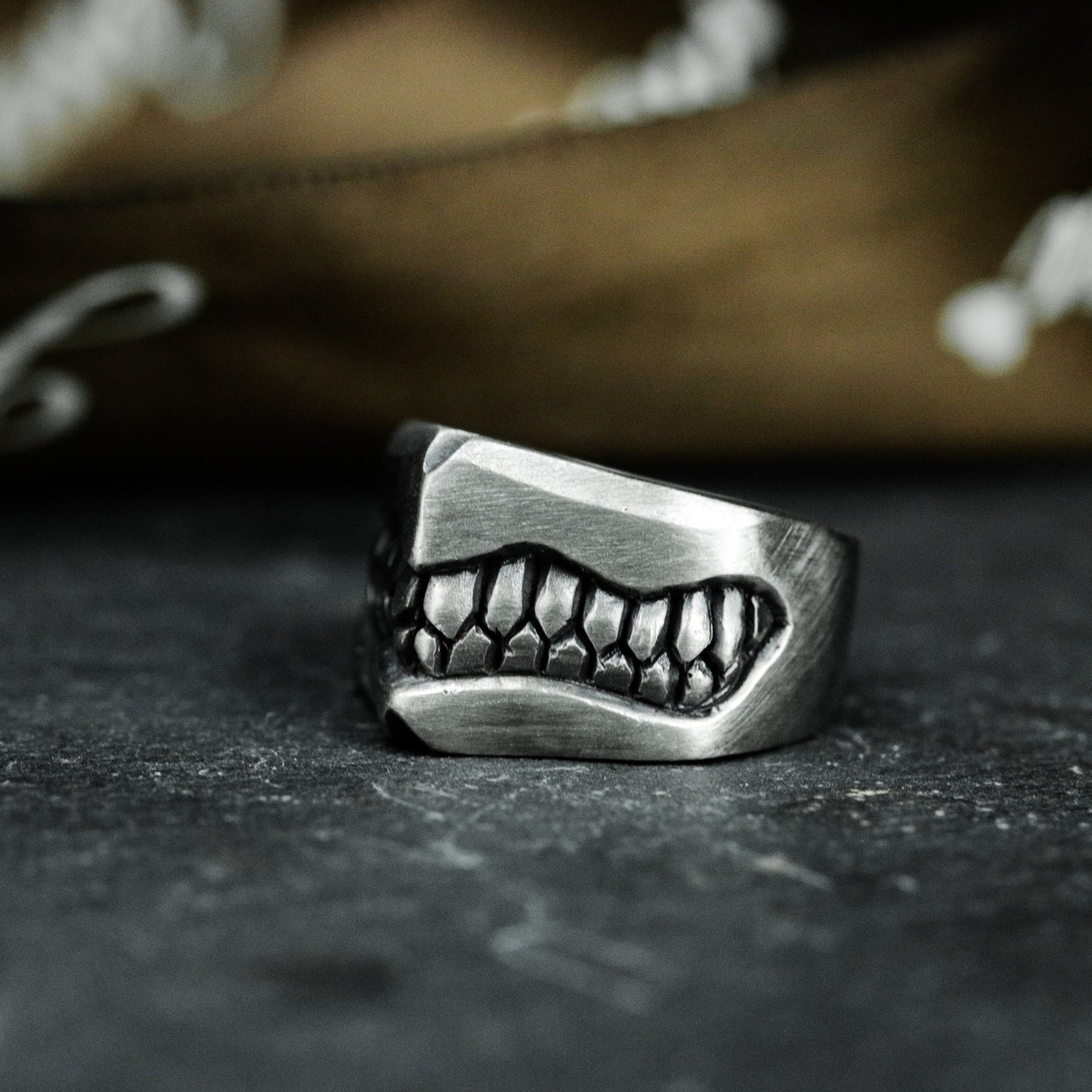 Grinning Teeth Ring ¨C 925 Silver Handmade