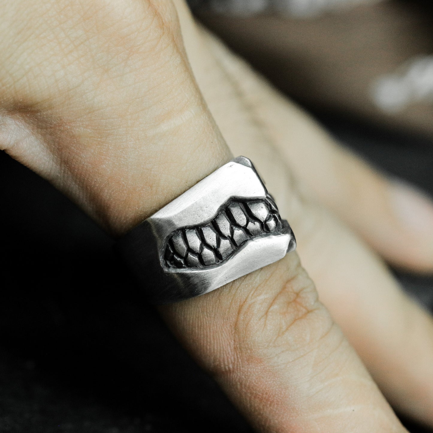 Grinning Teeth Ring ¨C 925 Silver Handmade