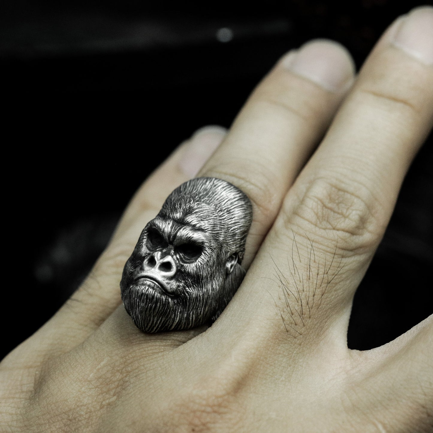 Gorilla King Ring - 925 Silver Handmade