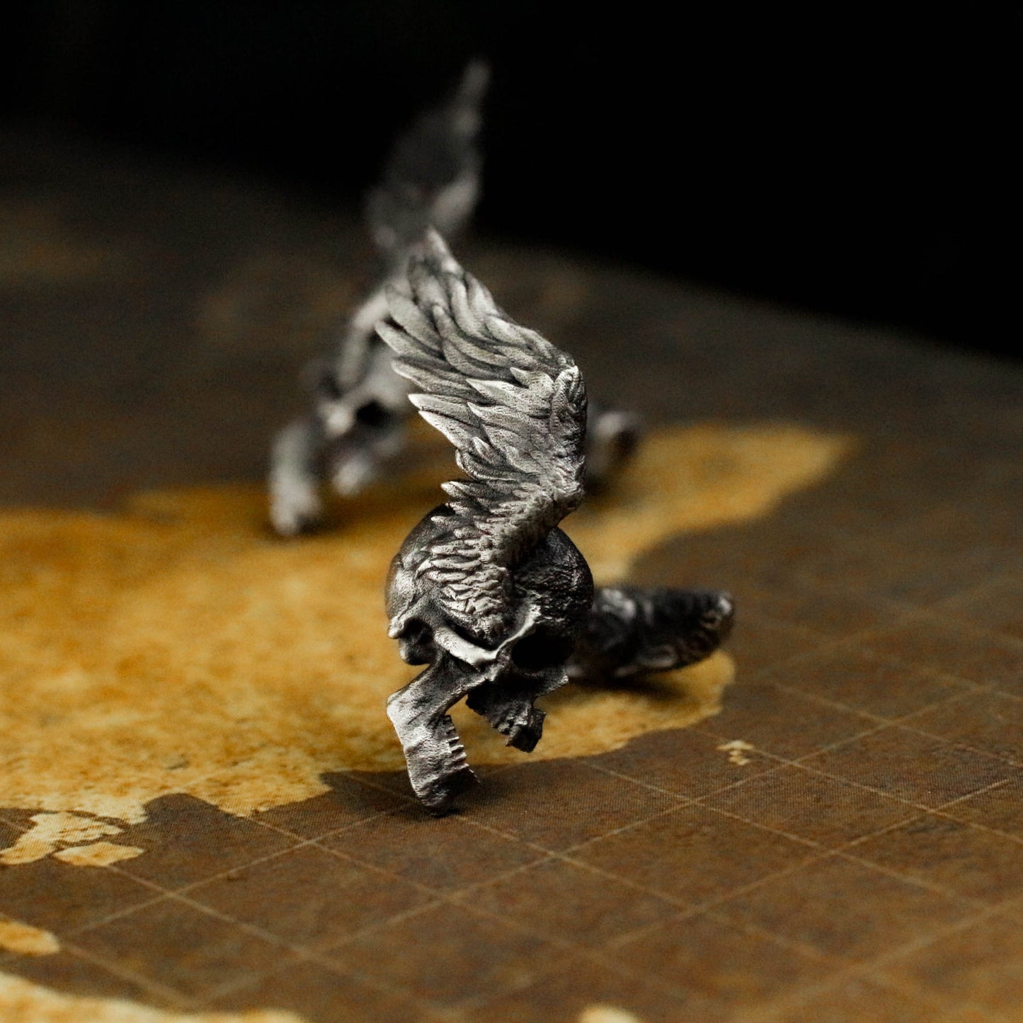 Angel Wings Skull Cufflinks - 925 Silver Handmade
