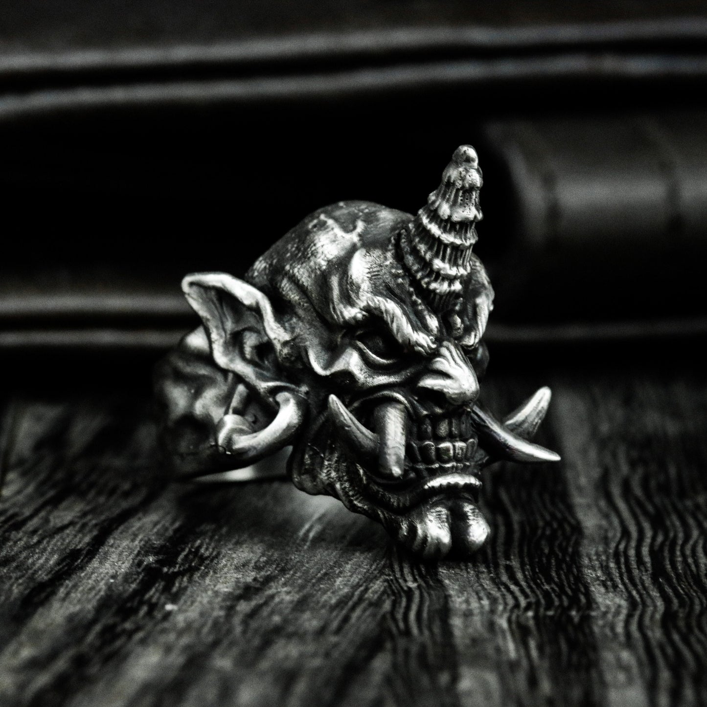 Unicorn Skull Ring with Gothic Twist ¨C 925 Sterling Silver Handmade
