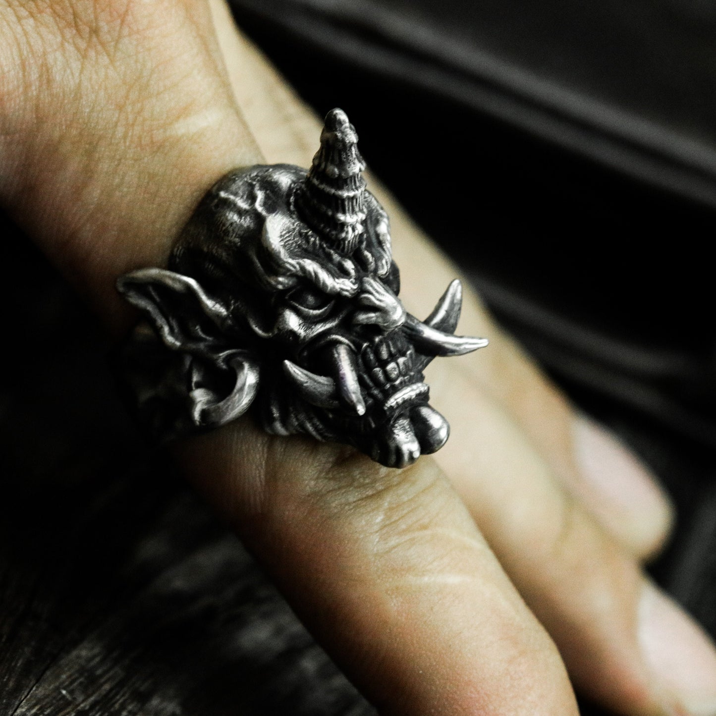 Unicorn Skull Ring with Gothic Twist ¨C 925 Sterling Silver Handmade