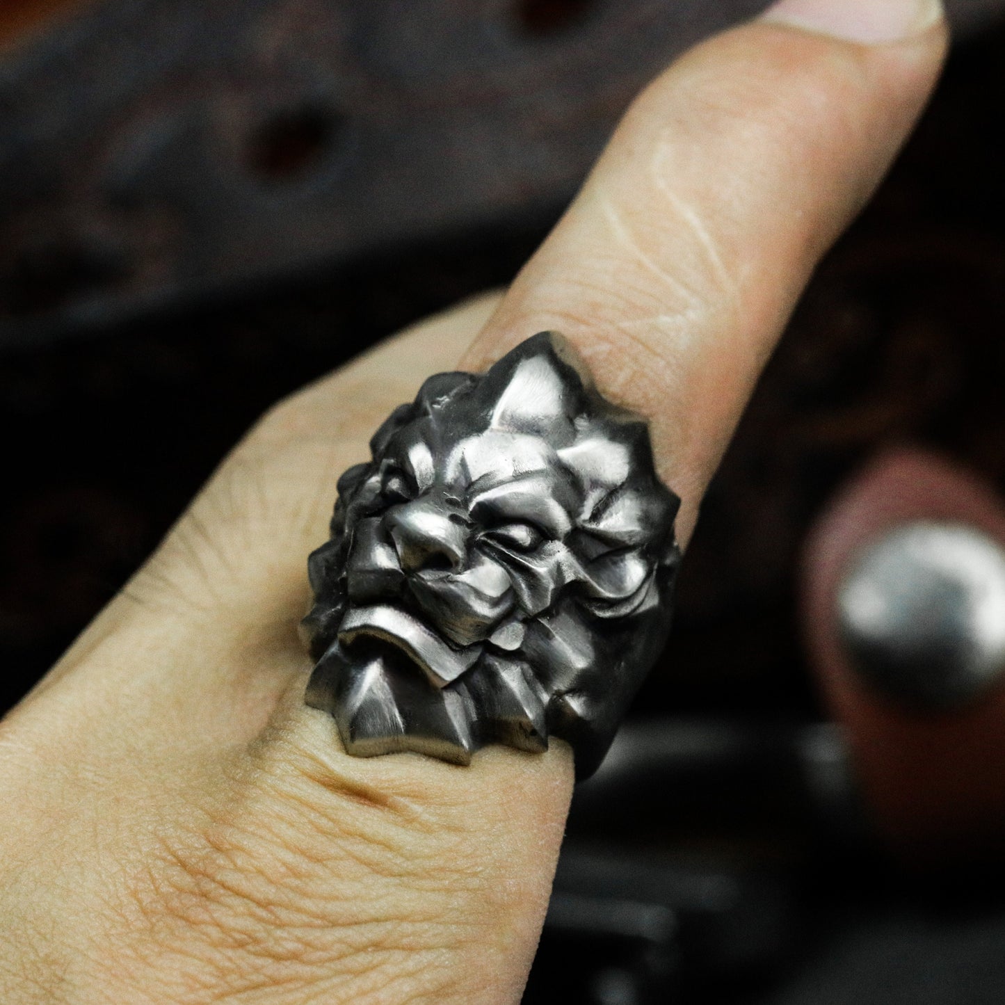 Lion Heart Ring ¨C Handmade 925 Silver Tribal King Band