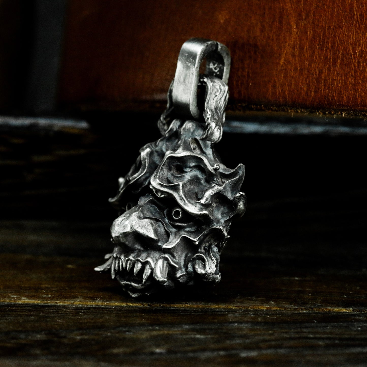 Feral Demon Head Pendant ¨C 925 Silver Handmade