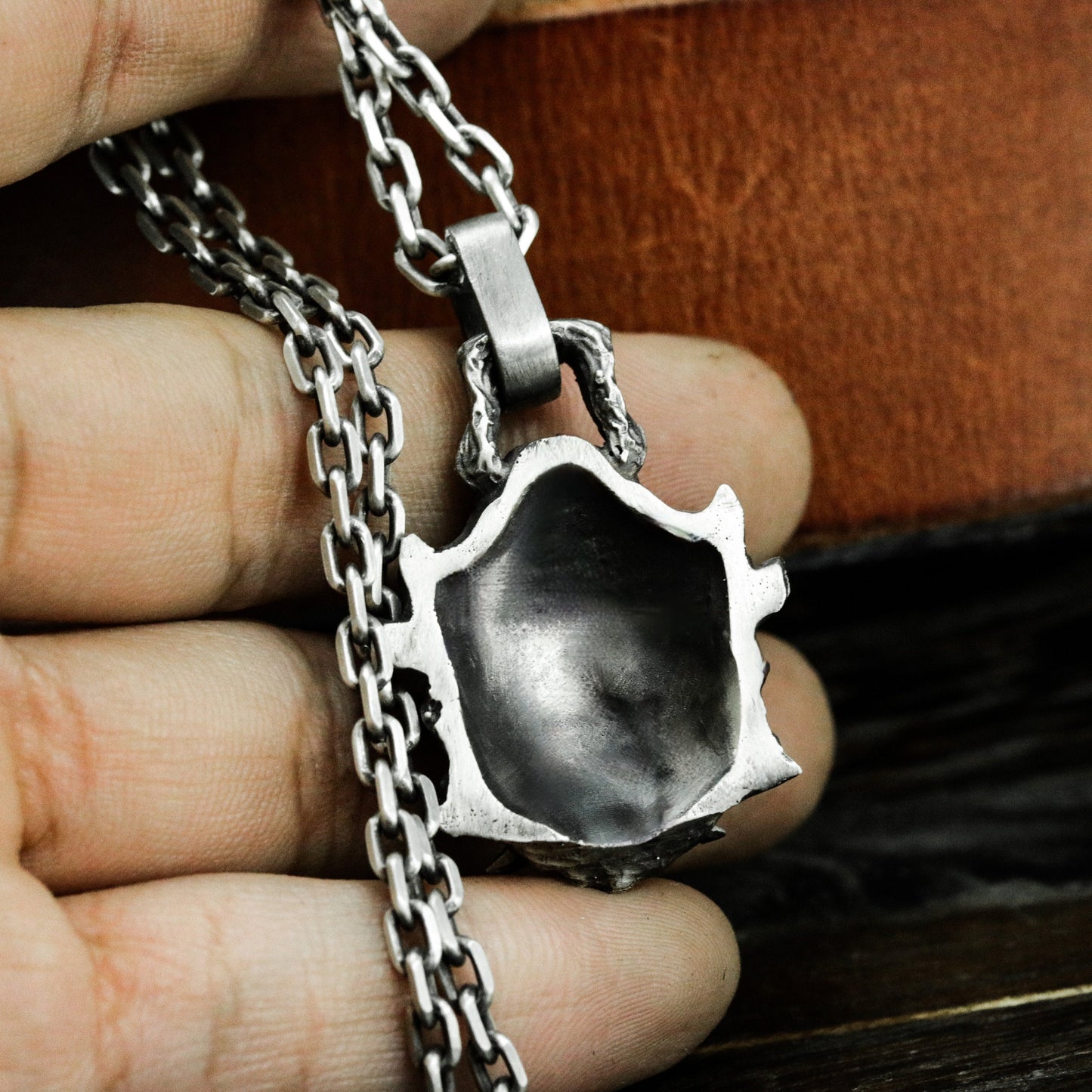 Feral Demon Head Pendant ¨C 925 Silver Handmade