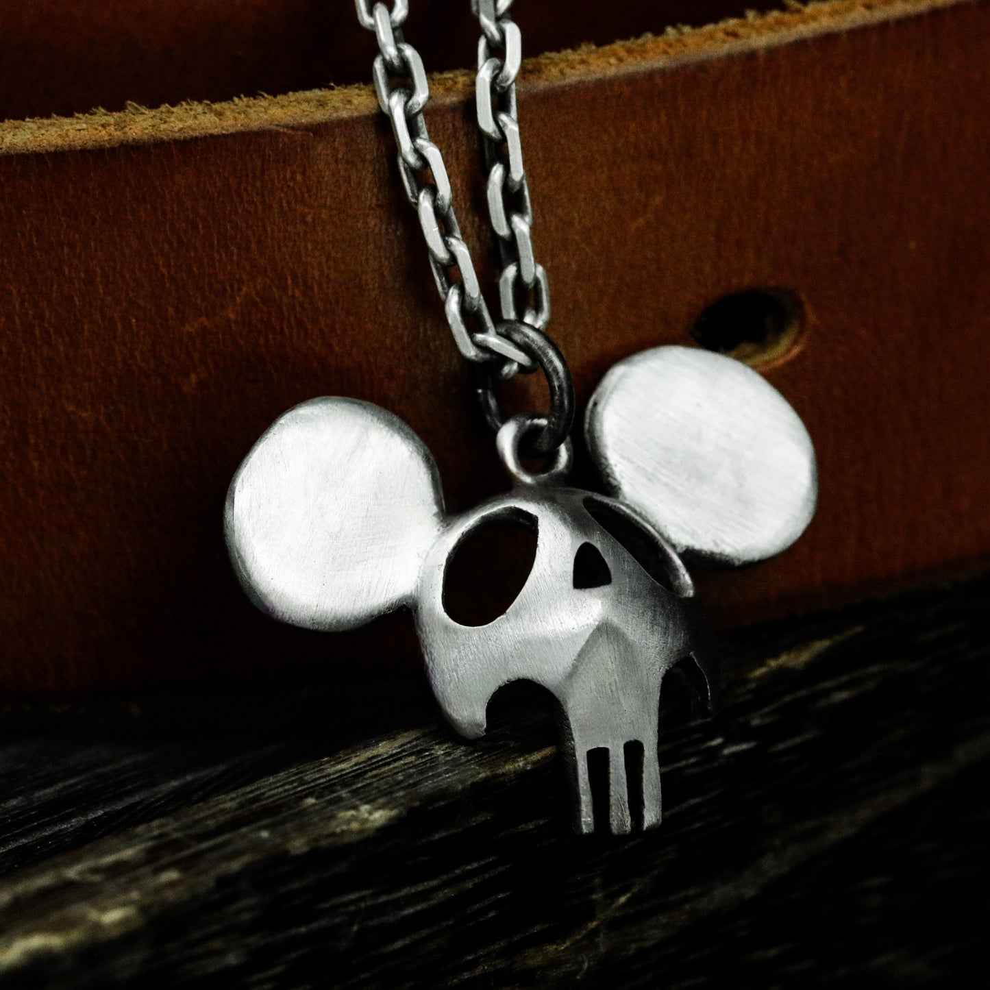 Cartoon Skull Pendant ¨C Handmade 925 Silver Necklace