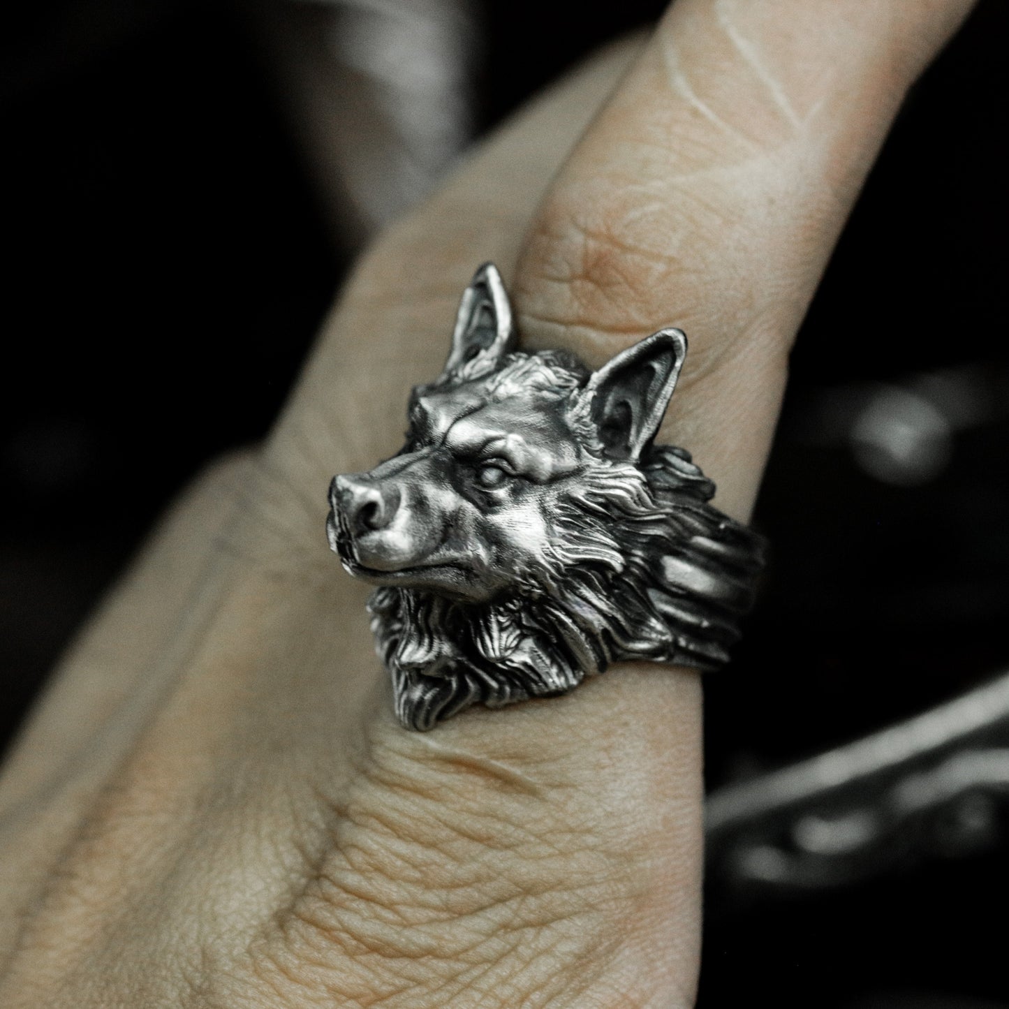 Wolf King Ring - 925 Silver Handmade