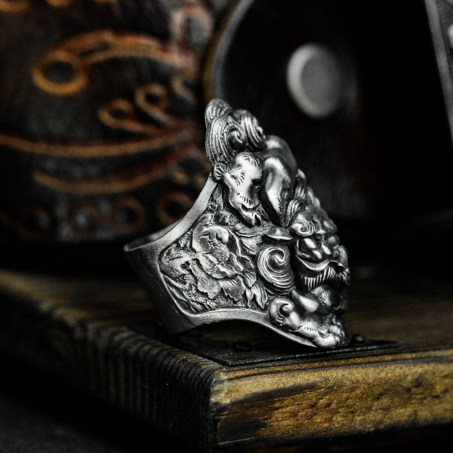 Foo Dog Guardian Ring ¨C 925 Sterling Silver Handmade