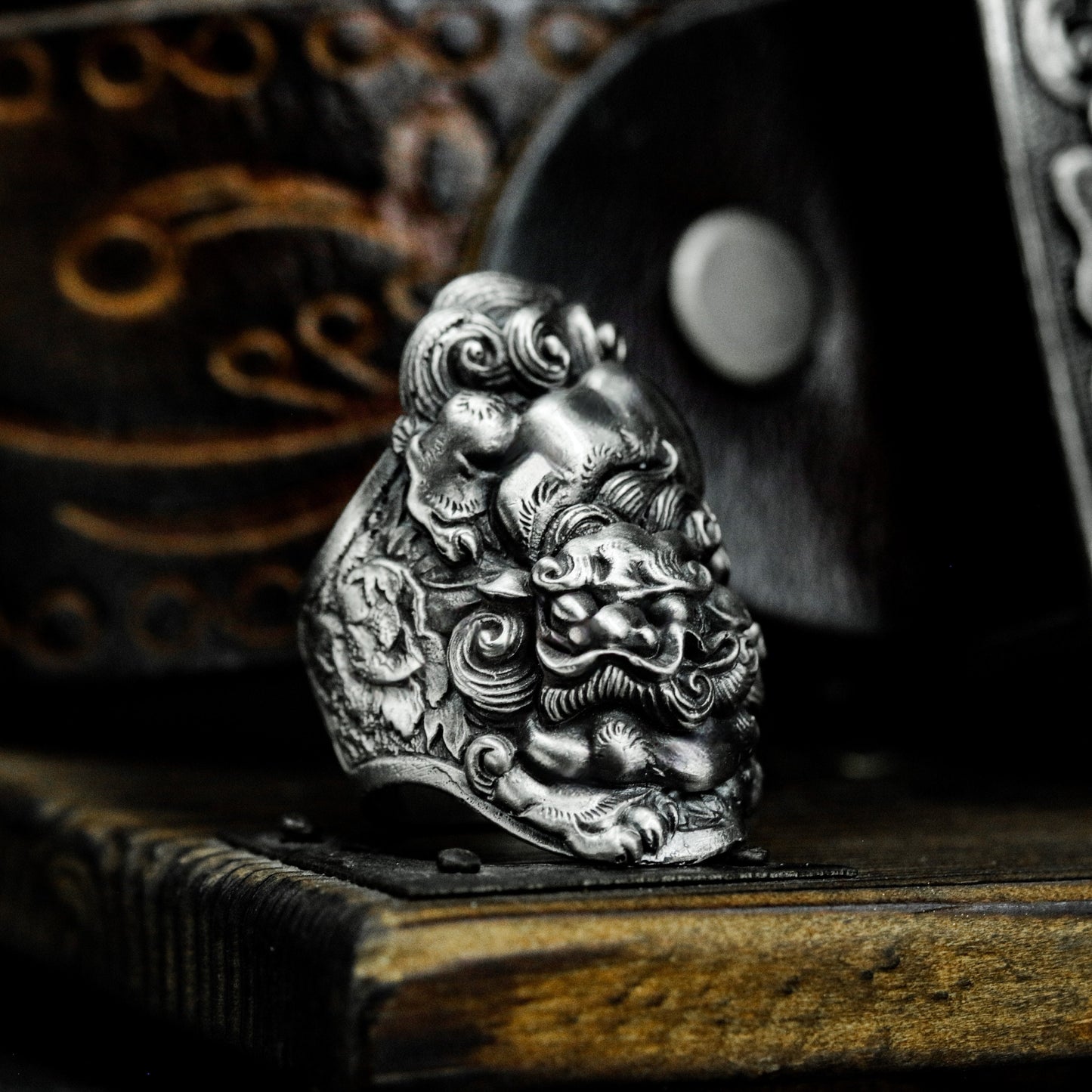Foo Dog Guardian Ring ¨C 925 Sterling Silver Handmade