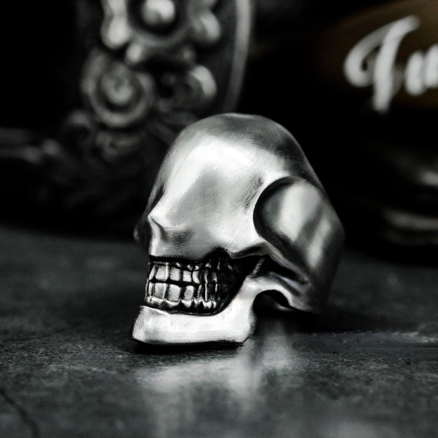 Grinning Skull Ring ¨C 925 Silver Handmade