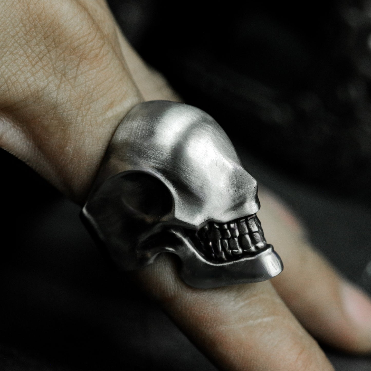 Grinning Skull Ring ¨C 925 Silver Handmade