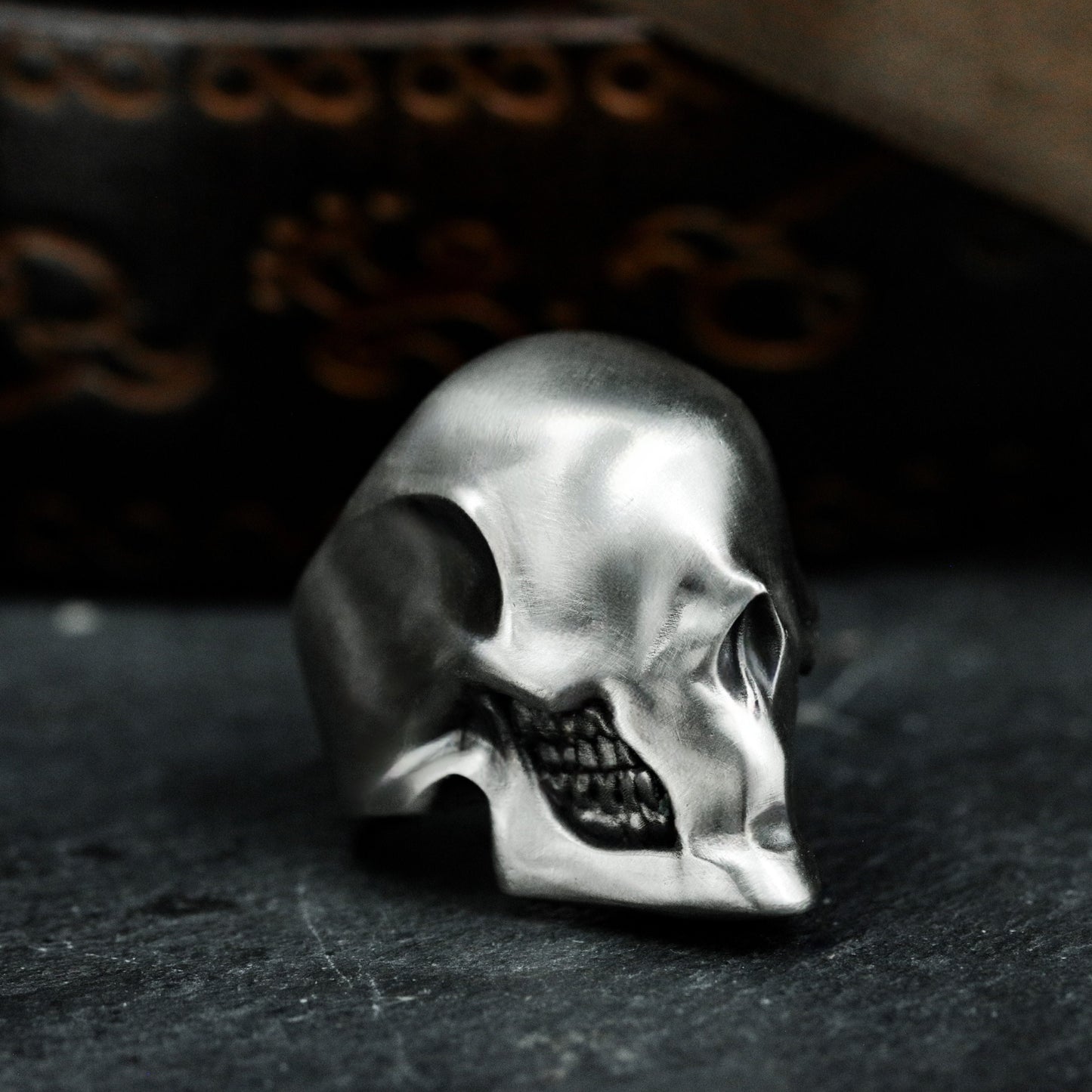 Flat Skull Ring ¨C 925 Silver Handmade
