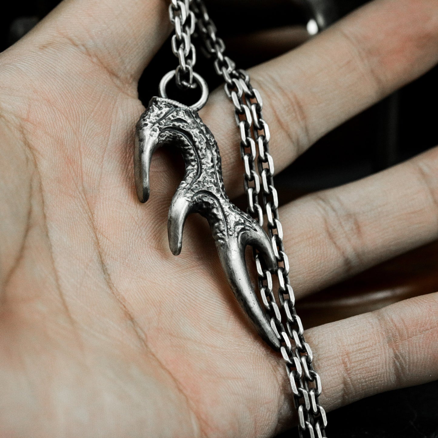 Descending Raven Pendant ¨C 925 Silver Handmade