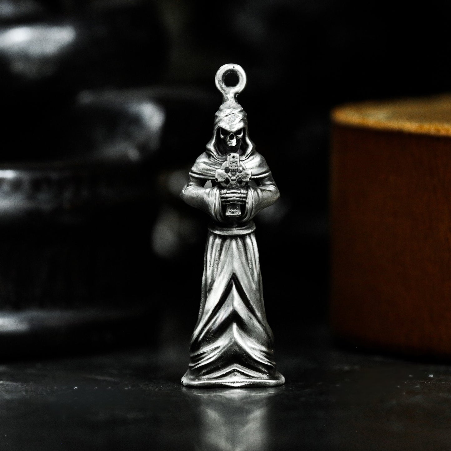 Standing Grim Reaper Pendant ¨C 925 Sterling Silver Handmade