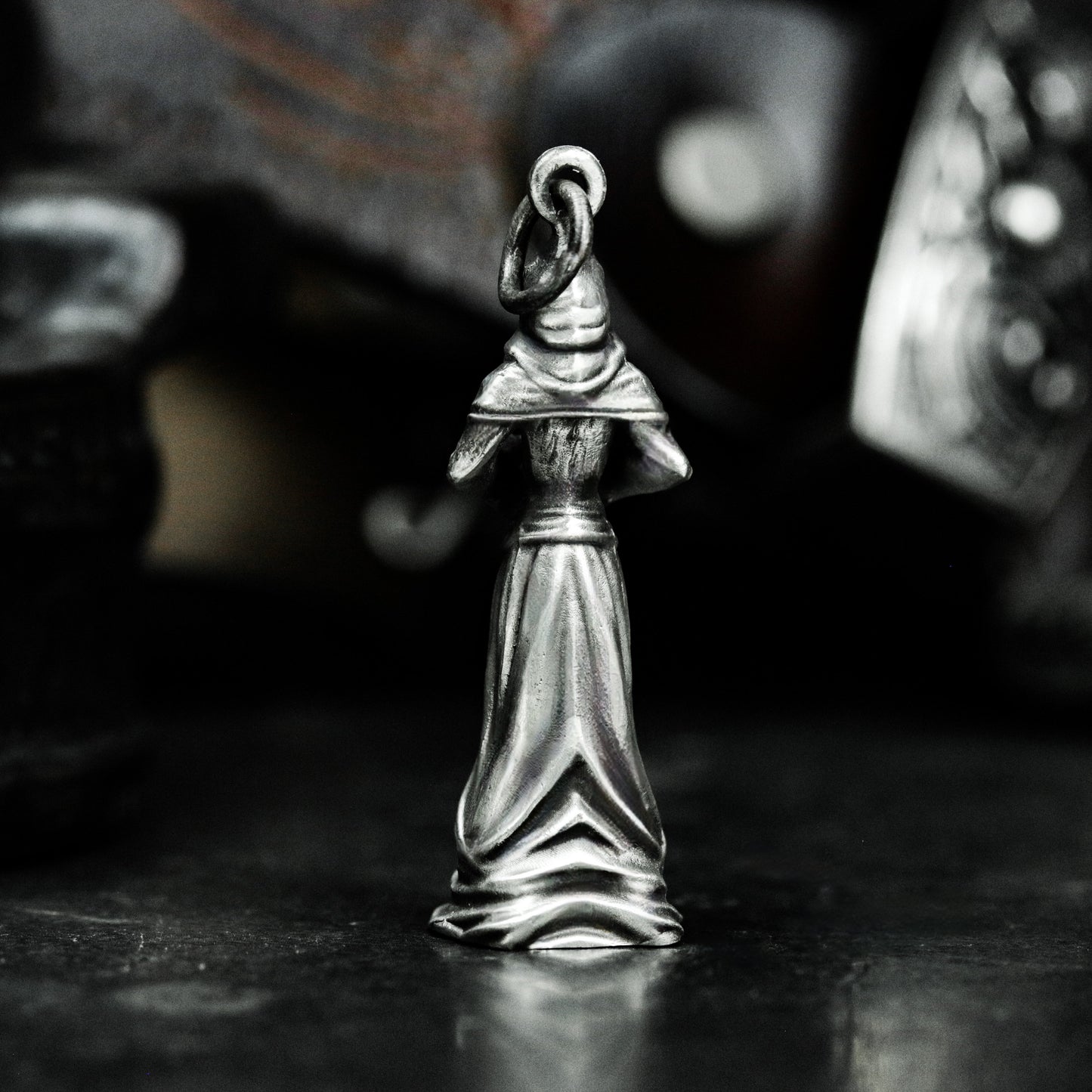 Standing Grim Reaper Pendant ¨C 925 Sterling Silver Handmade