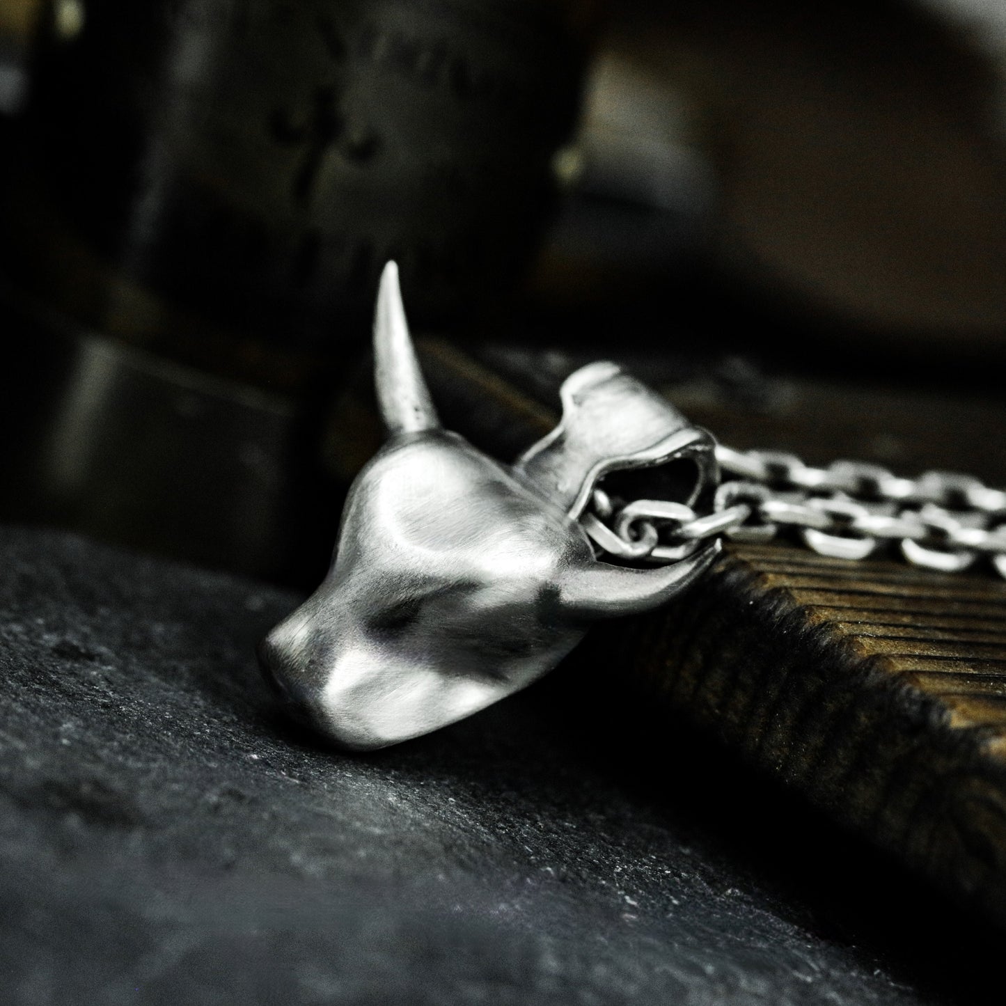 Minimal Bull Pendant - 925 Silver Handmade Clean Form