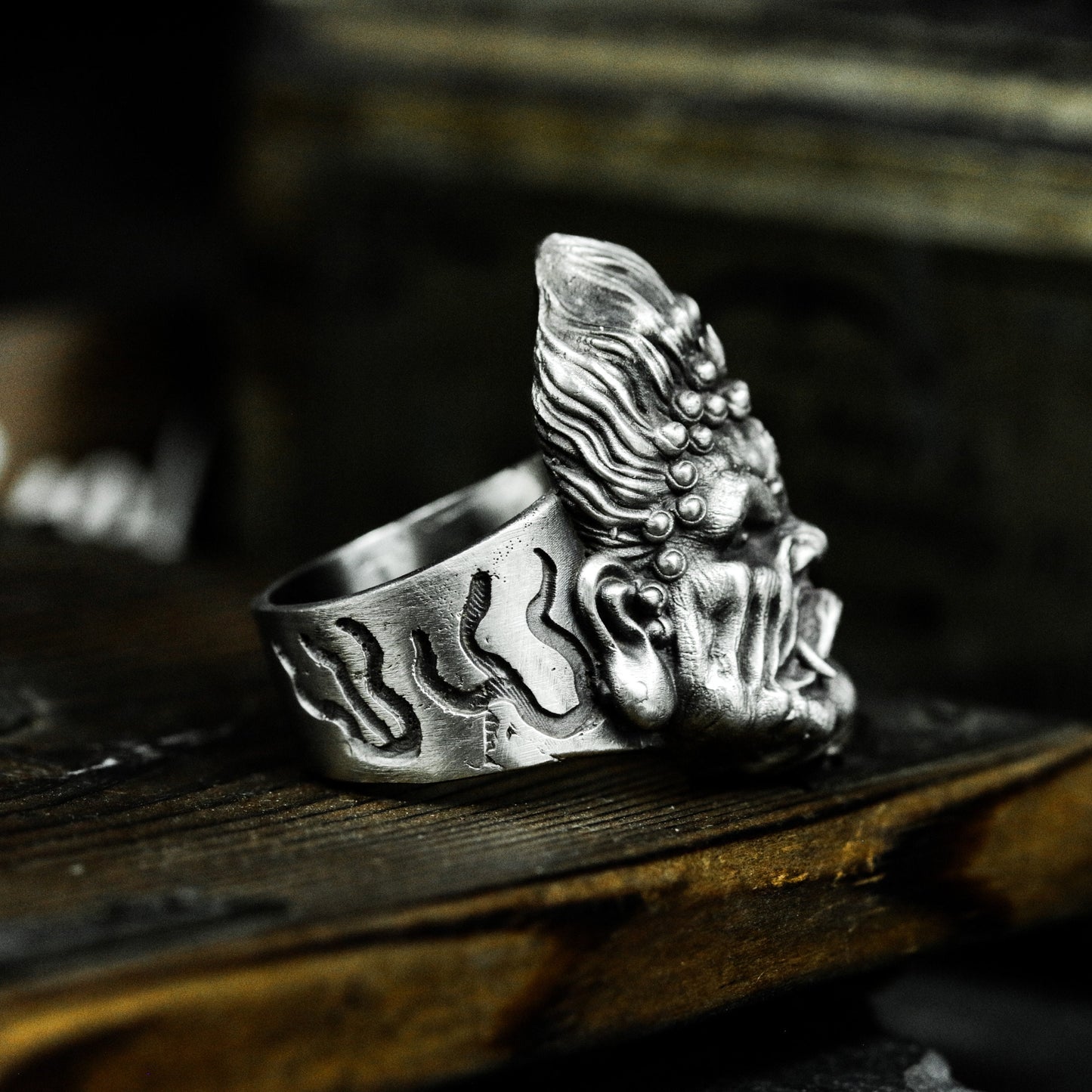 Wrathful God Ring ¨C 925 Silver Handmade