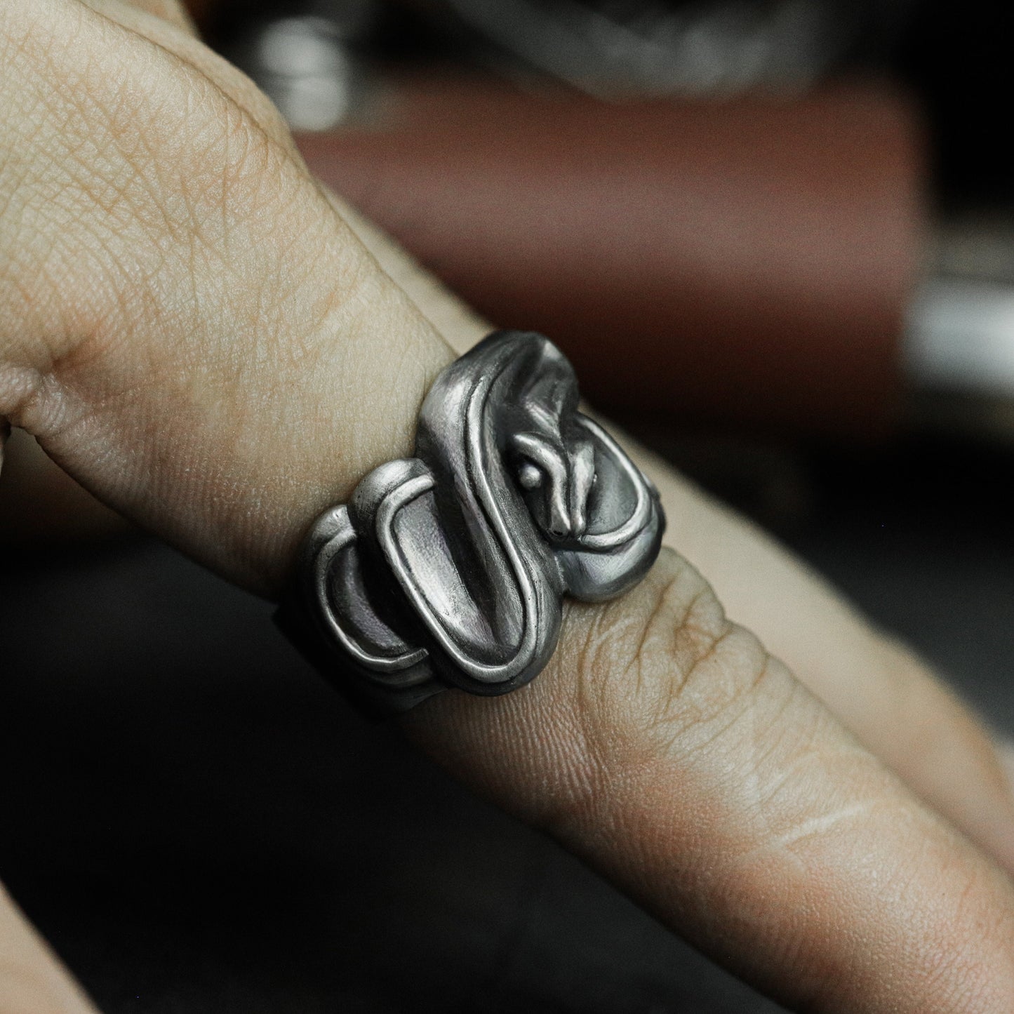Medusa Viper Snake Ring - 925 Silver Handmade