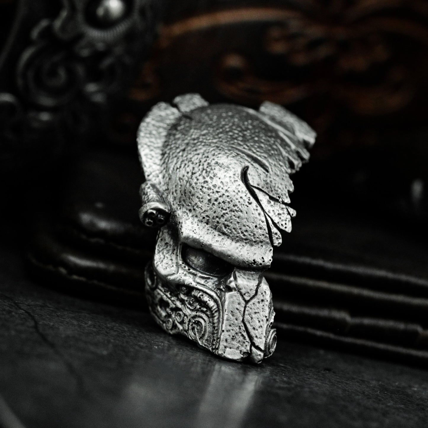 Fractured Skull Pendant - 925 Silver Handmade Death Relic