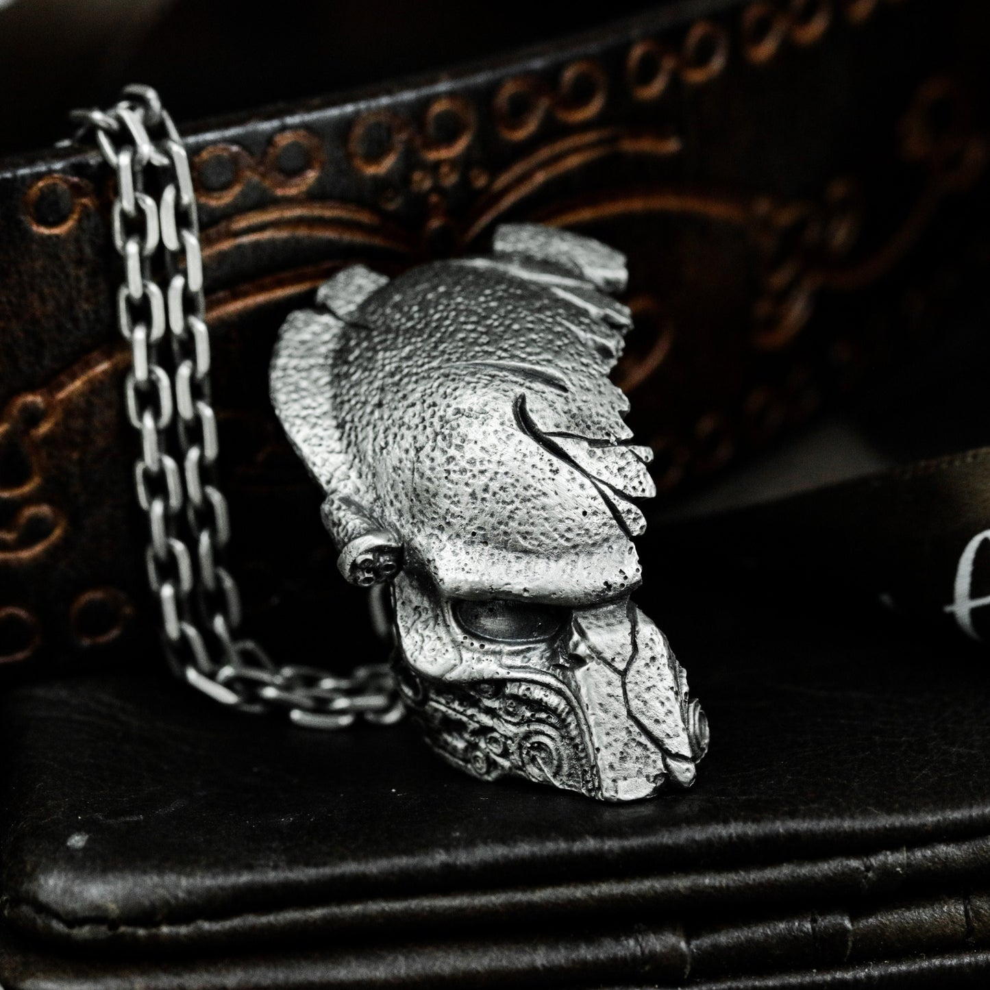Fractured Skull Pendant - 925 Silver Handmade Death Relic