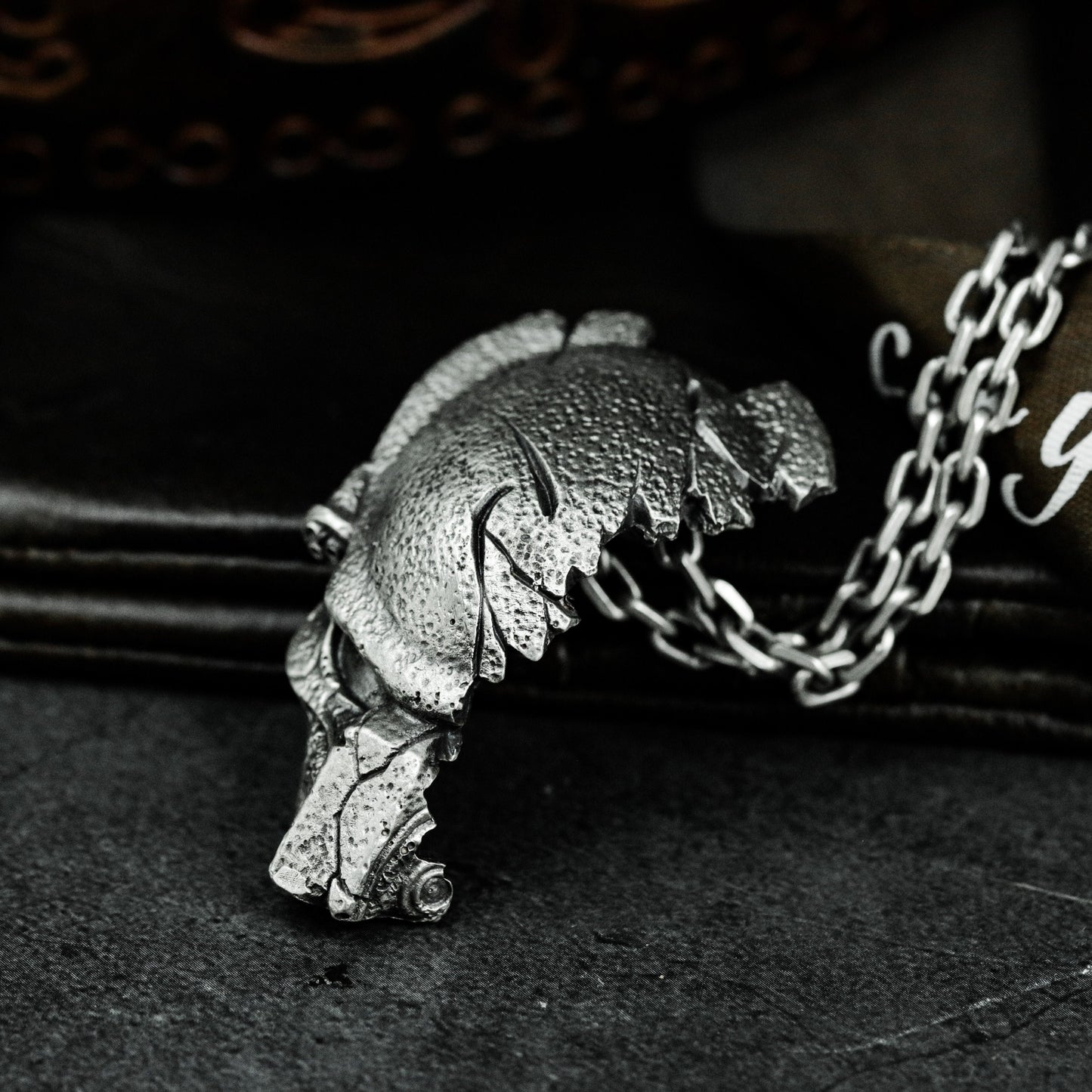 Fractured Skull Pendant - 925 Silver Handmade Death Relic