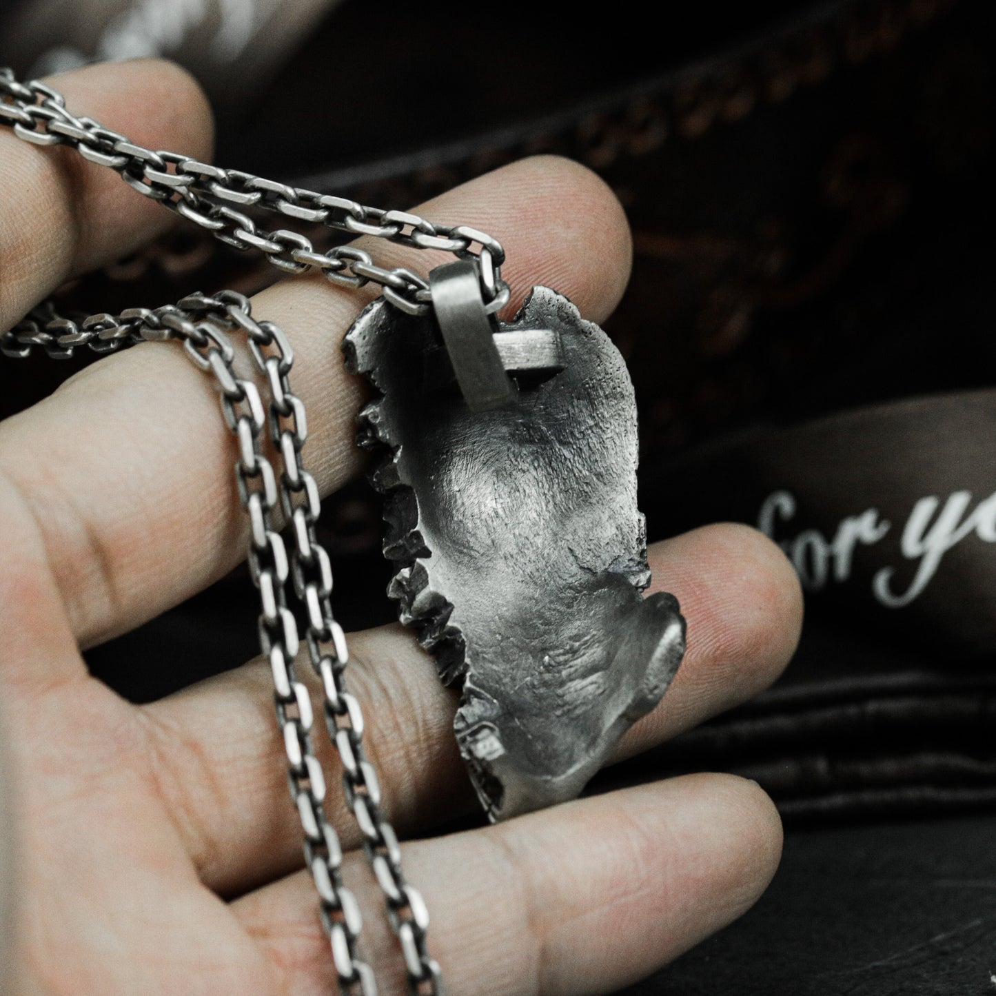 Fractured Skull Pendant - 925 Silver Handmade Death Relic